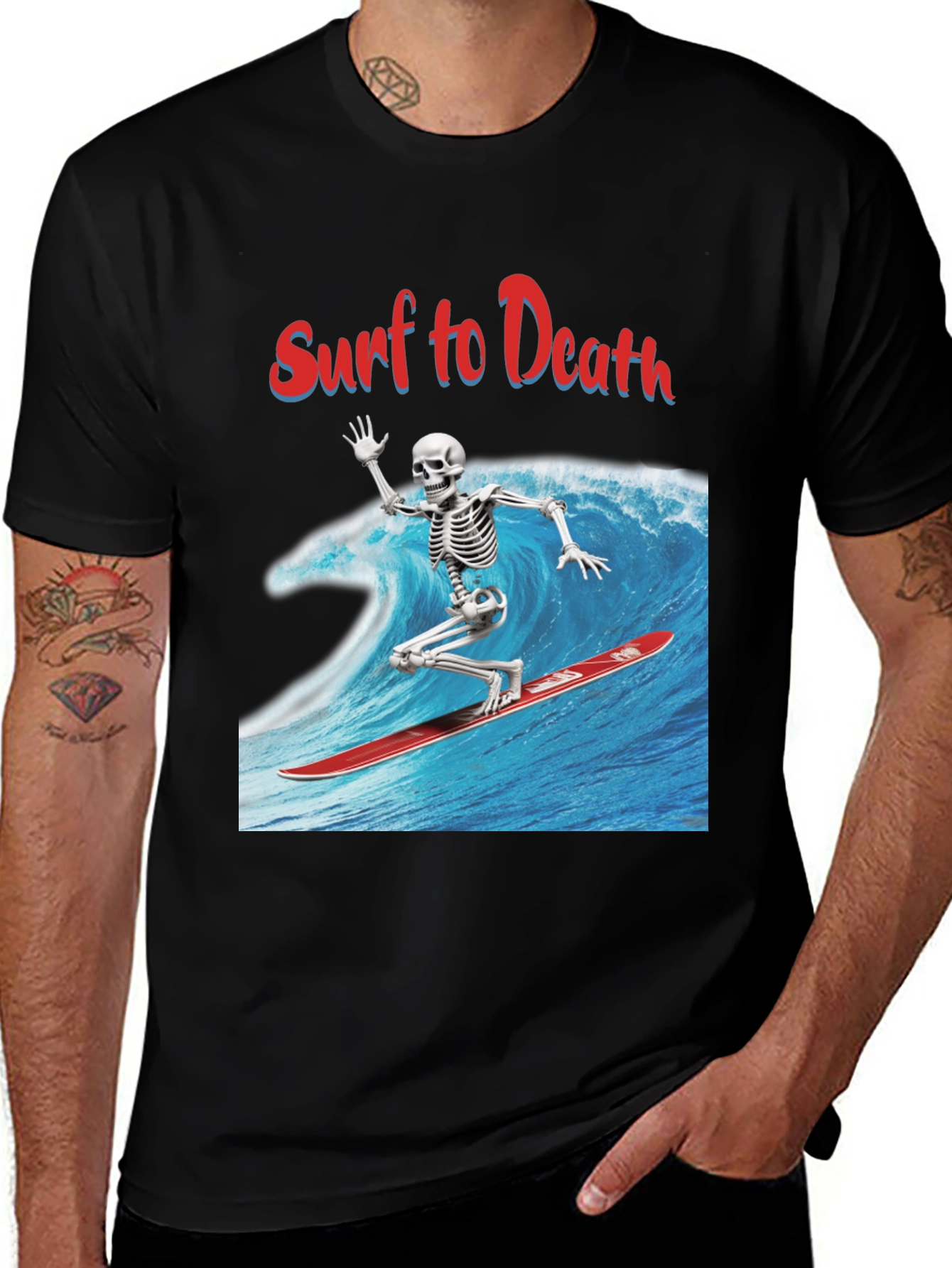 Surf to Death Graphic Tee - Ride the Wave!