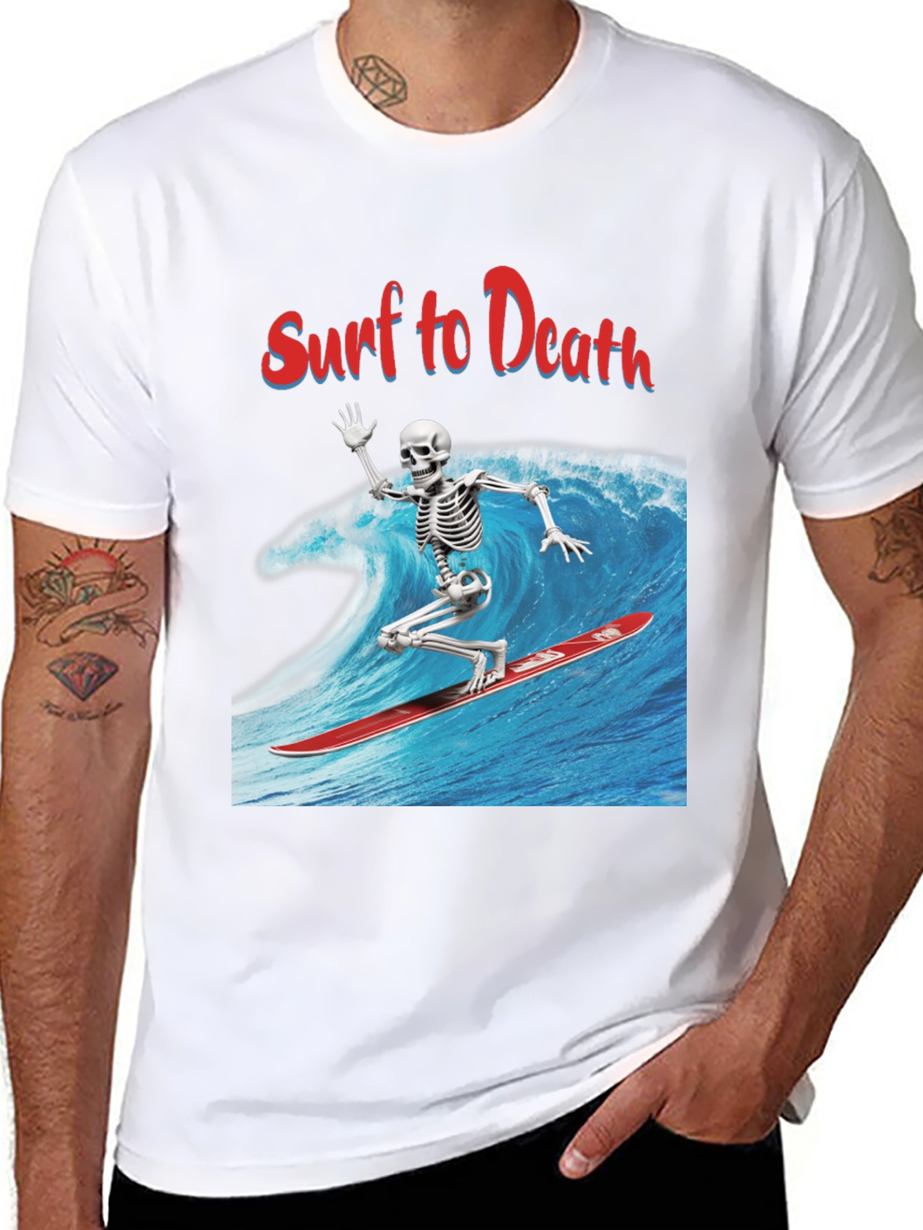 Surf to Death Graphic Tee - Ride the Wave!
