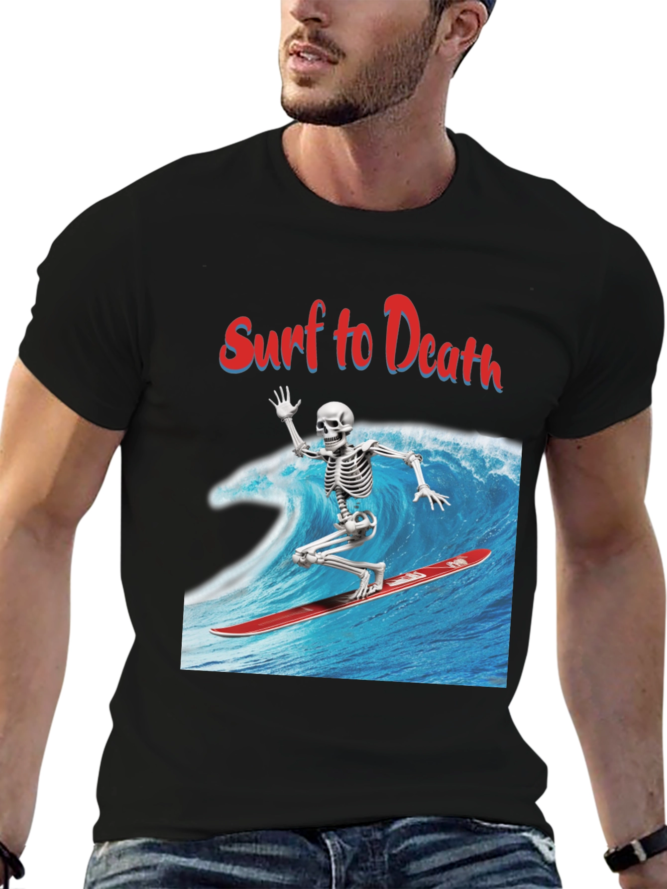 Surf to Death Graphic Tee - Ride the Wave!
