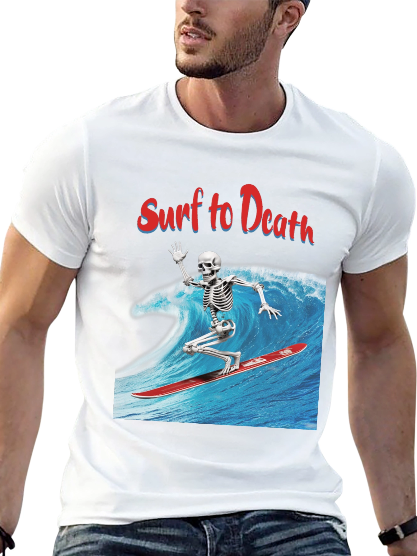 Surf to Death Graphic Tee - Ride the Wave!
