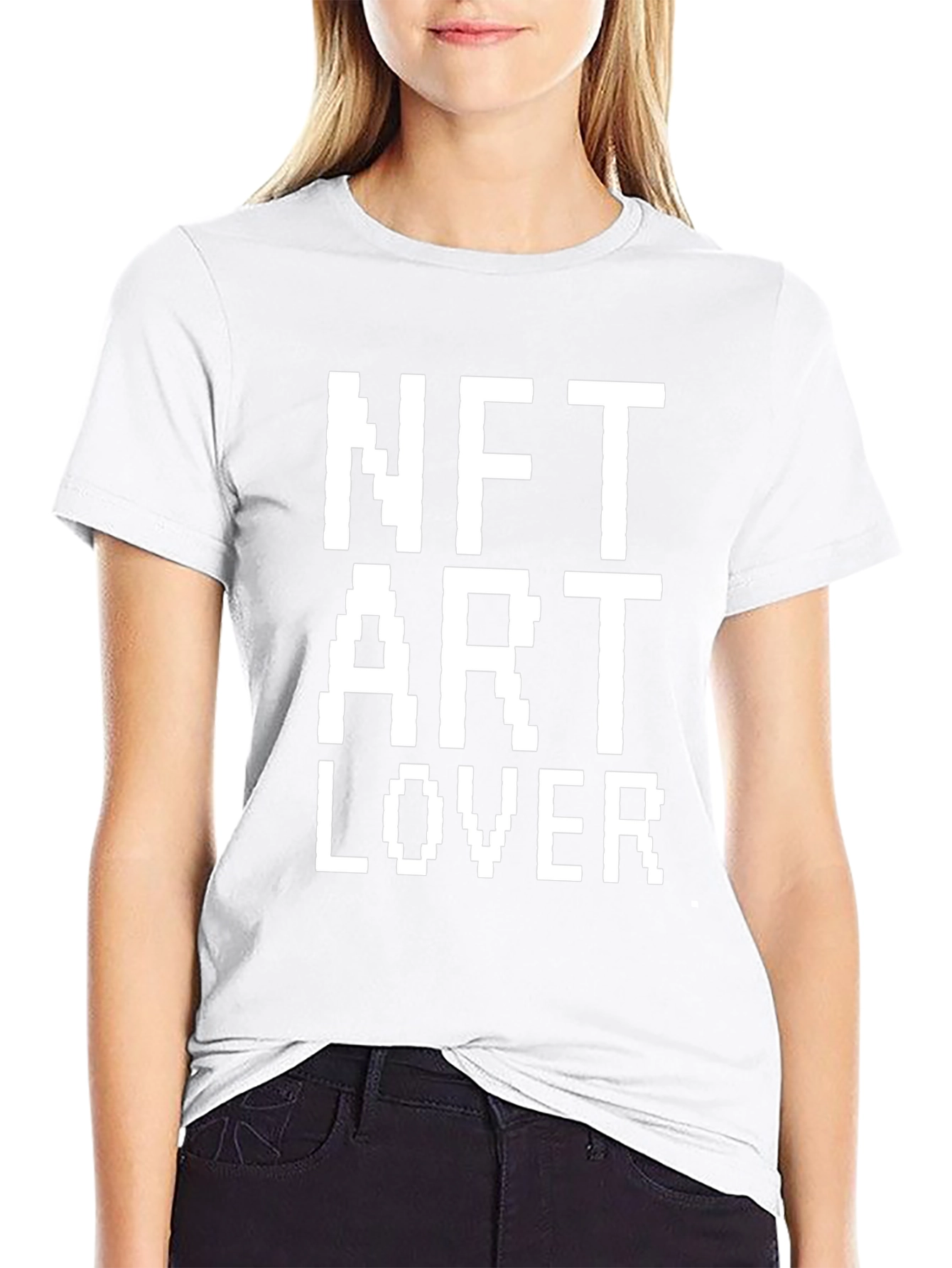 NFT Art Lover T-Shirt Black Pixelated Design