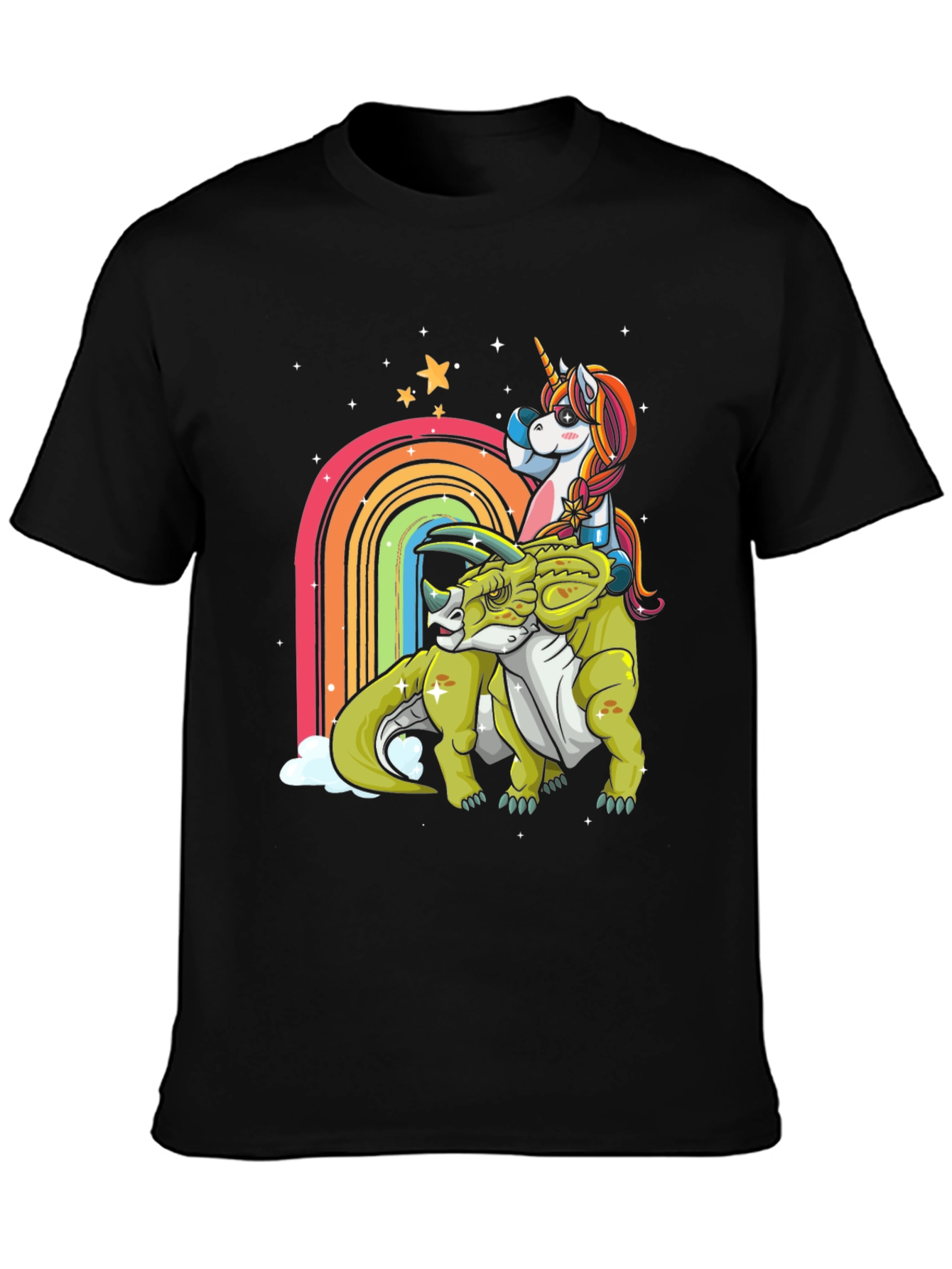 Unicorn Riding Triceratops T-Shirt