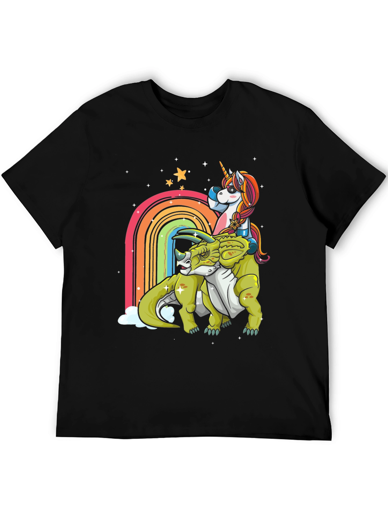 Unicorn Riding Triceratops T-Shirt
