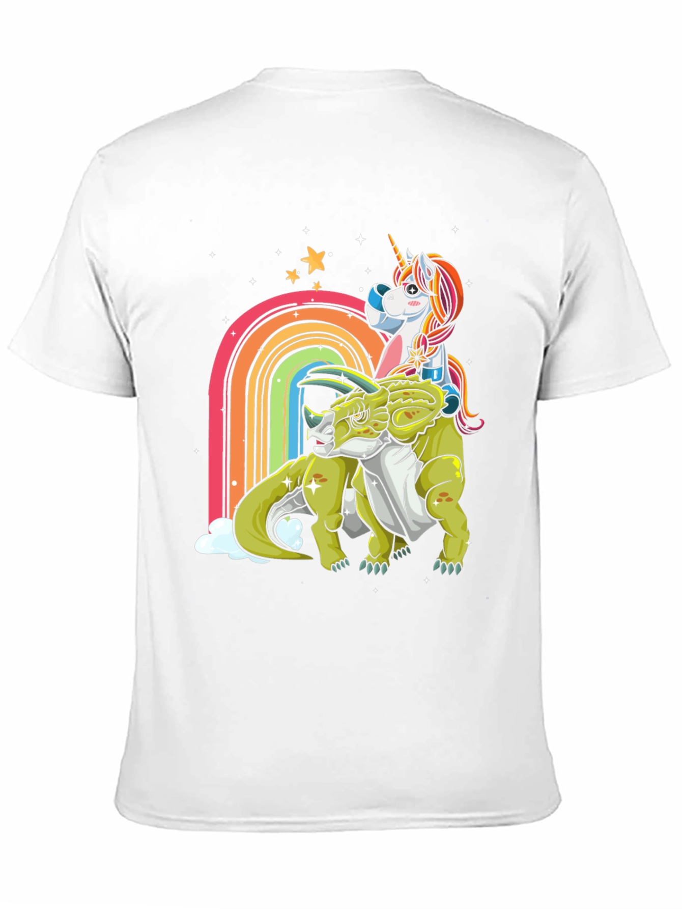 Unicorn Riding Triceratops T-Shirt