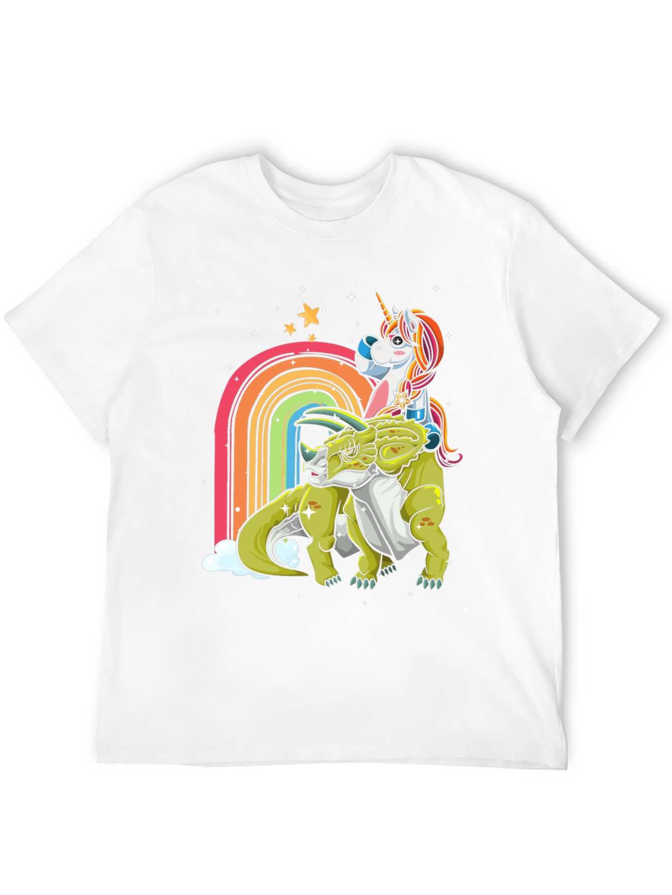 Unicorn Riding Triceratops T-Shirt
