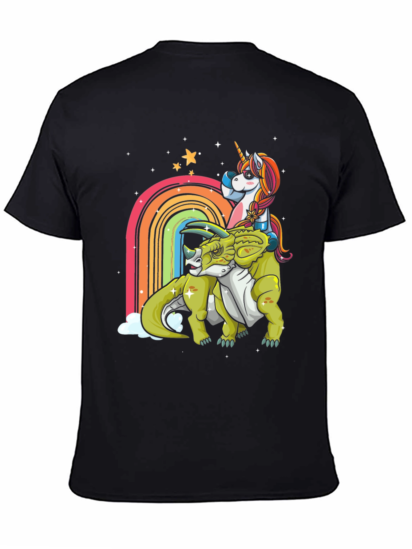 Unicorn Riding Triceratops T-Shirt