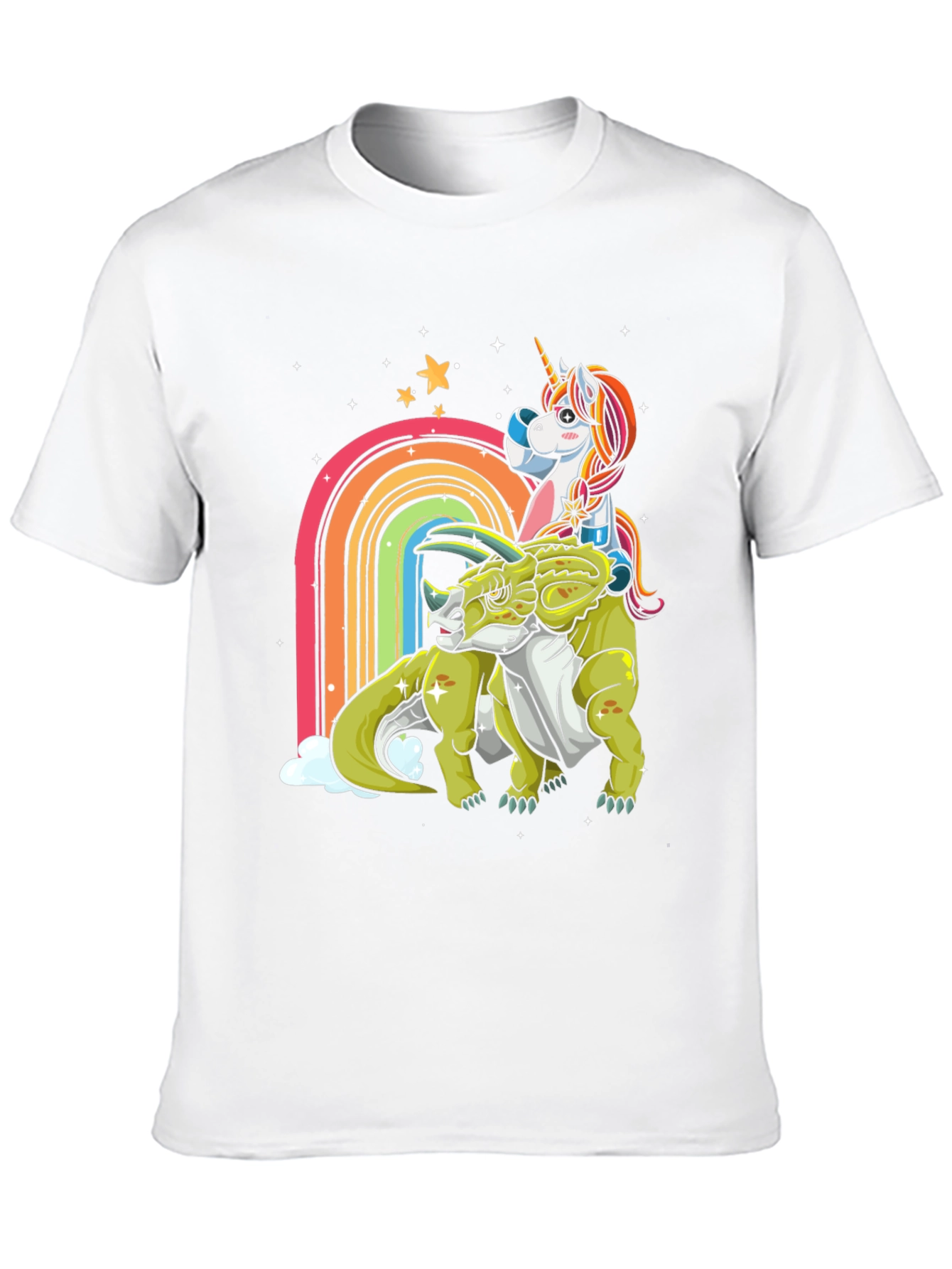 Unicorn Riding Triceratops T-Shirt
