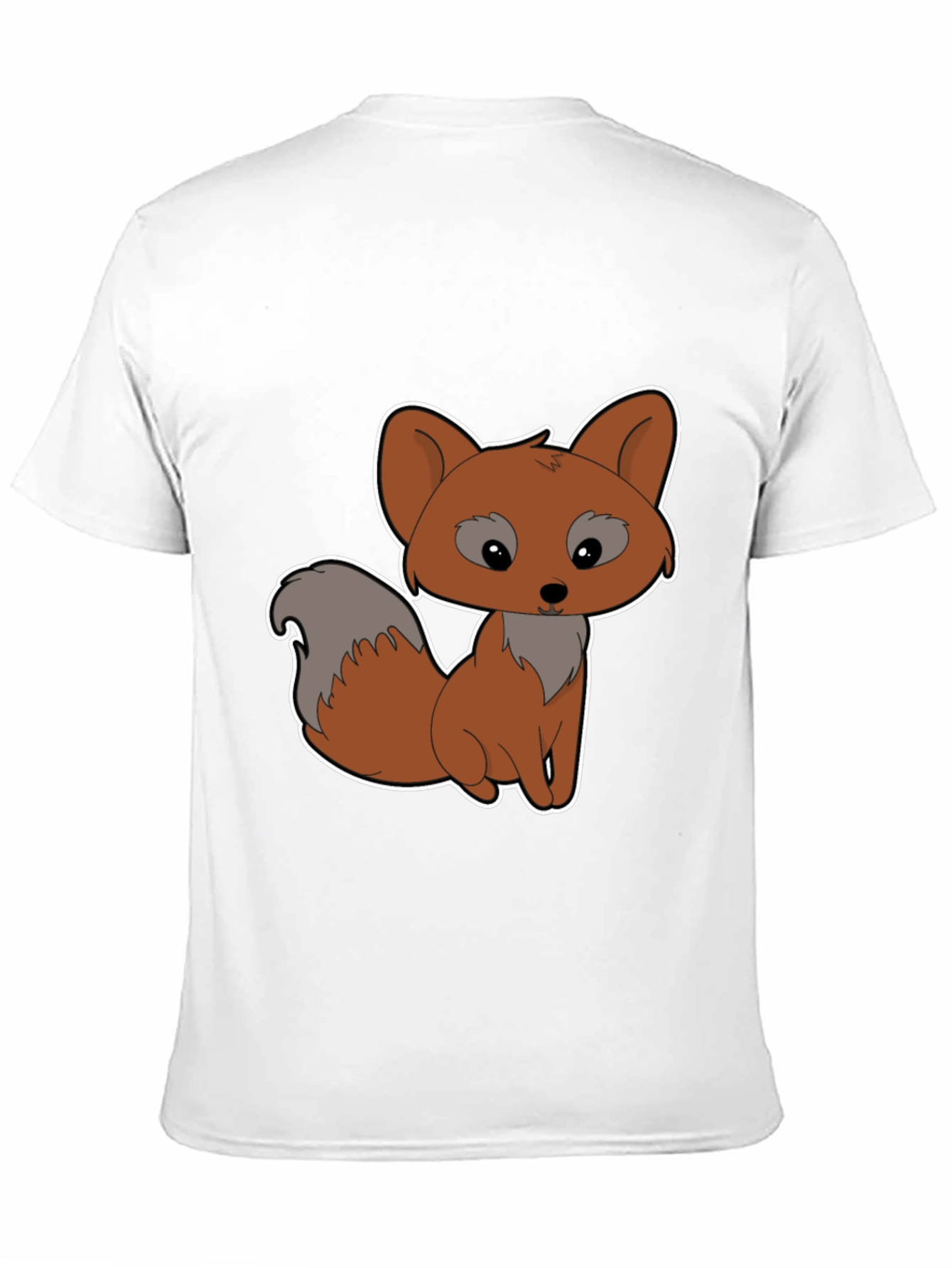 Cute Cartoon Fox Graphic Tee - Black Cotton Shirt