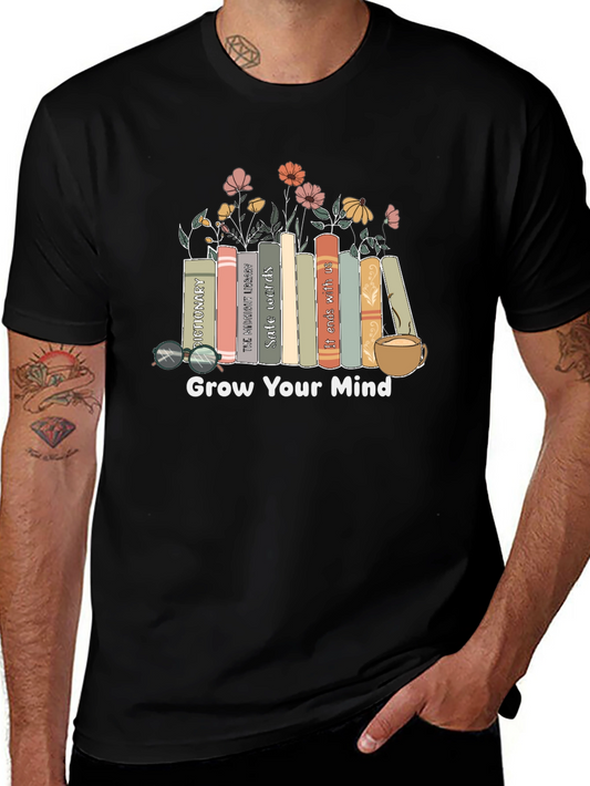 Grow Your Mind Books & Flowers Graphic Tee
