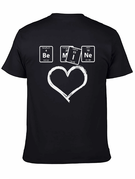 Be Mine T-Shirt Chemistry Elements Heart Graphic Novelty Top