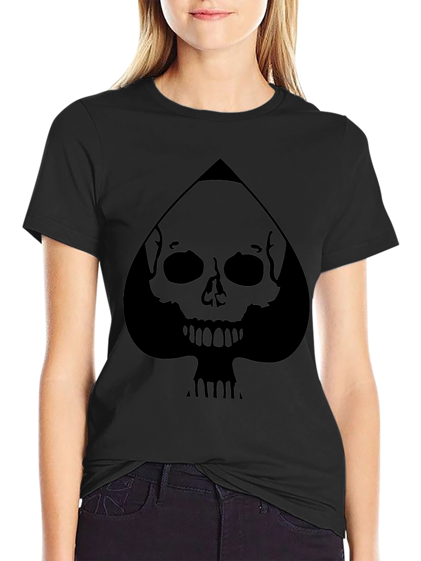 Skull Spade Graphic Tee - Mens Black T-Shirt