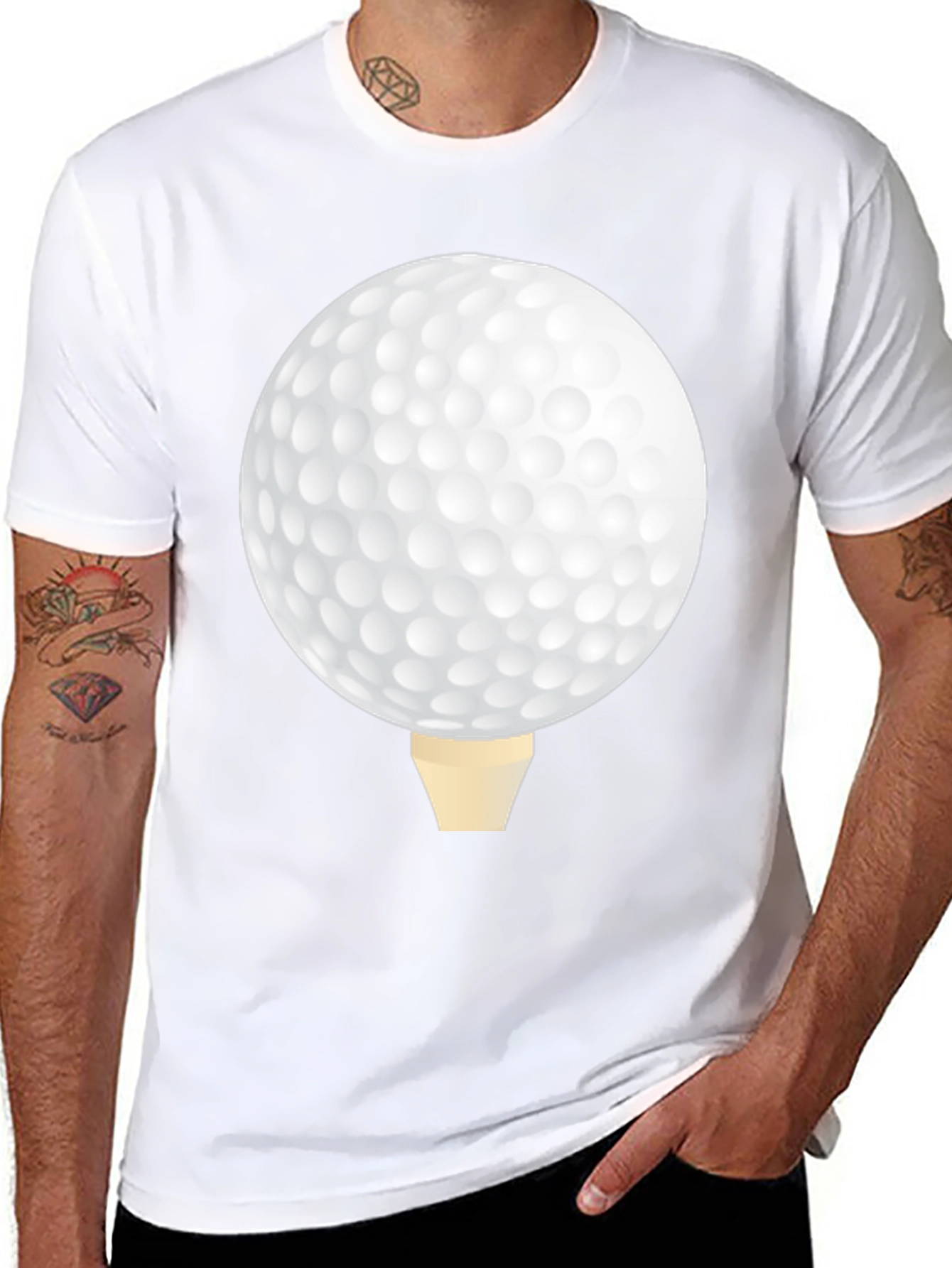 Golf Ball Tee Black T-Shirt