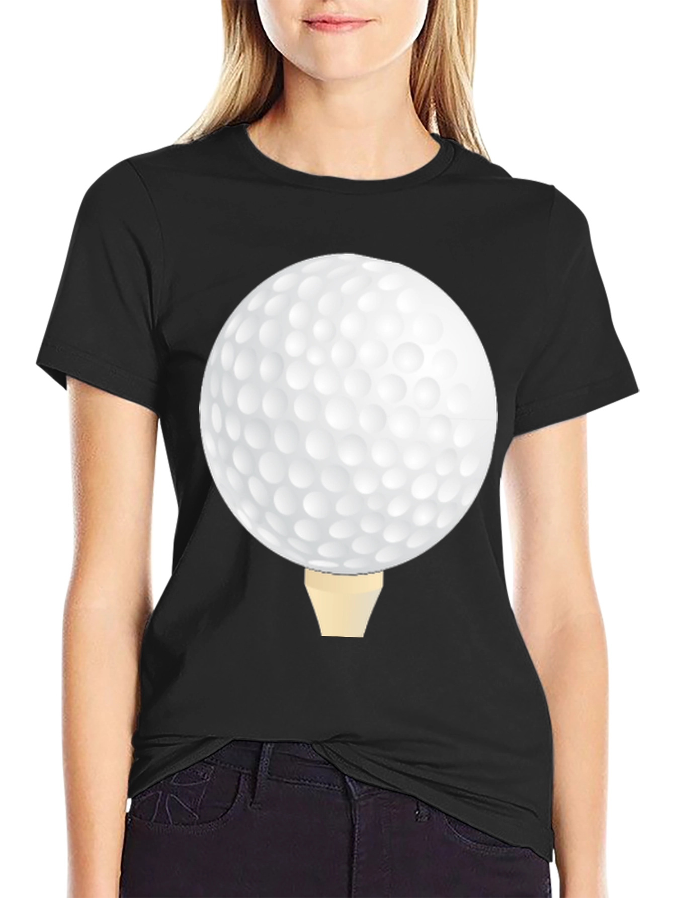Golf Ball Tee Black T-Shirt