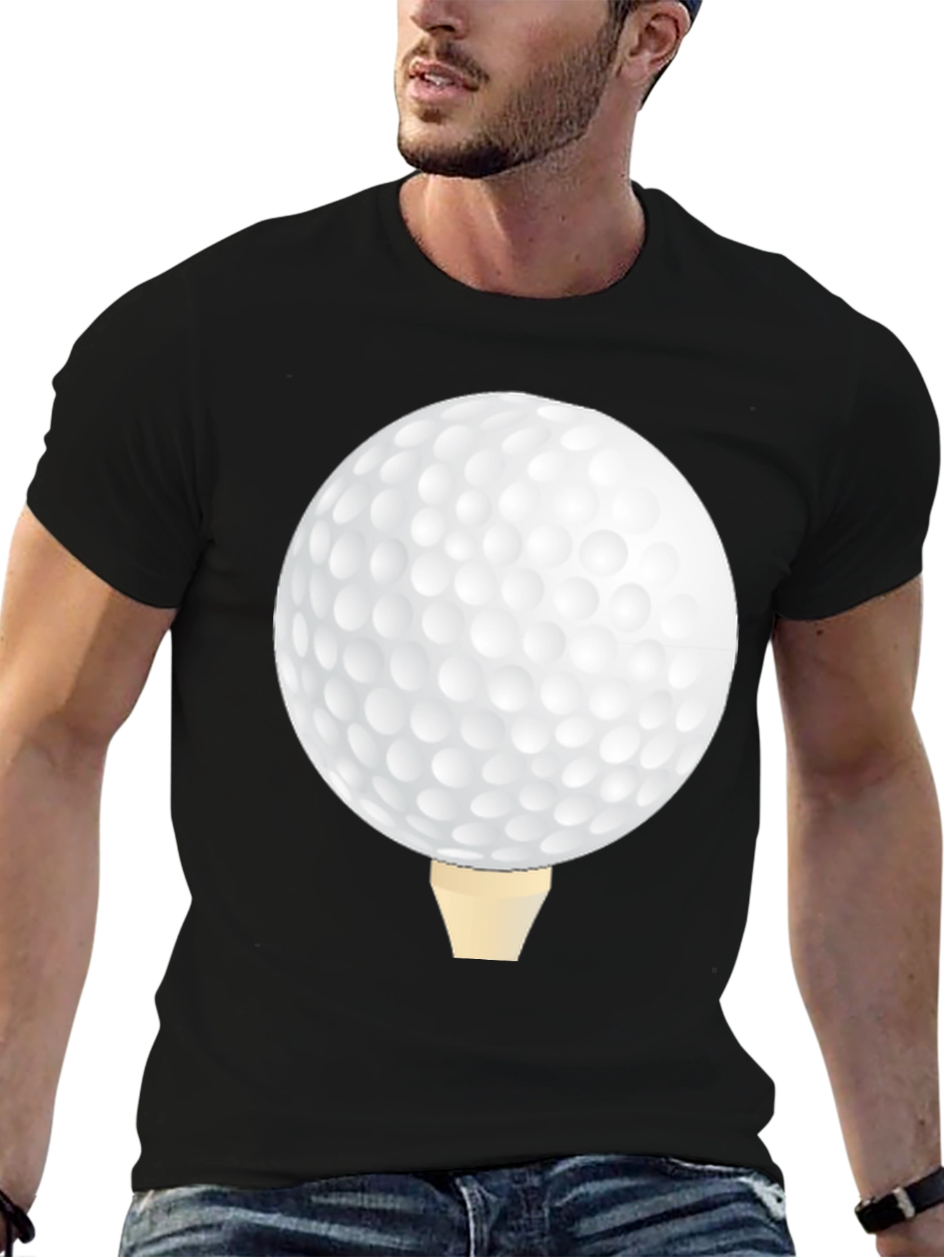 Golf Ball Tee Black T-Shirt