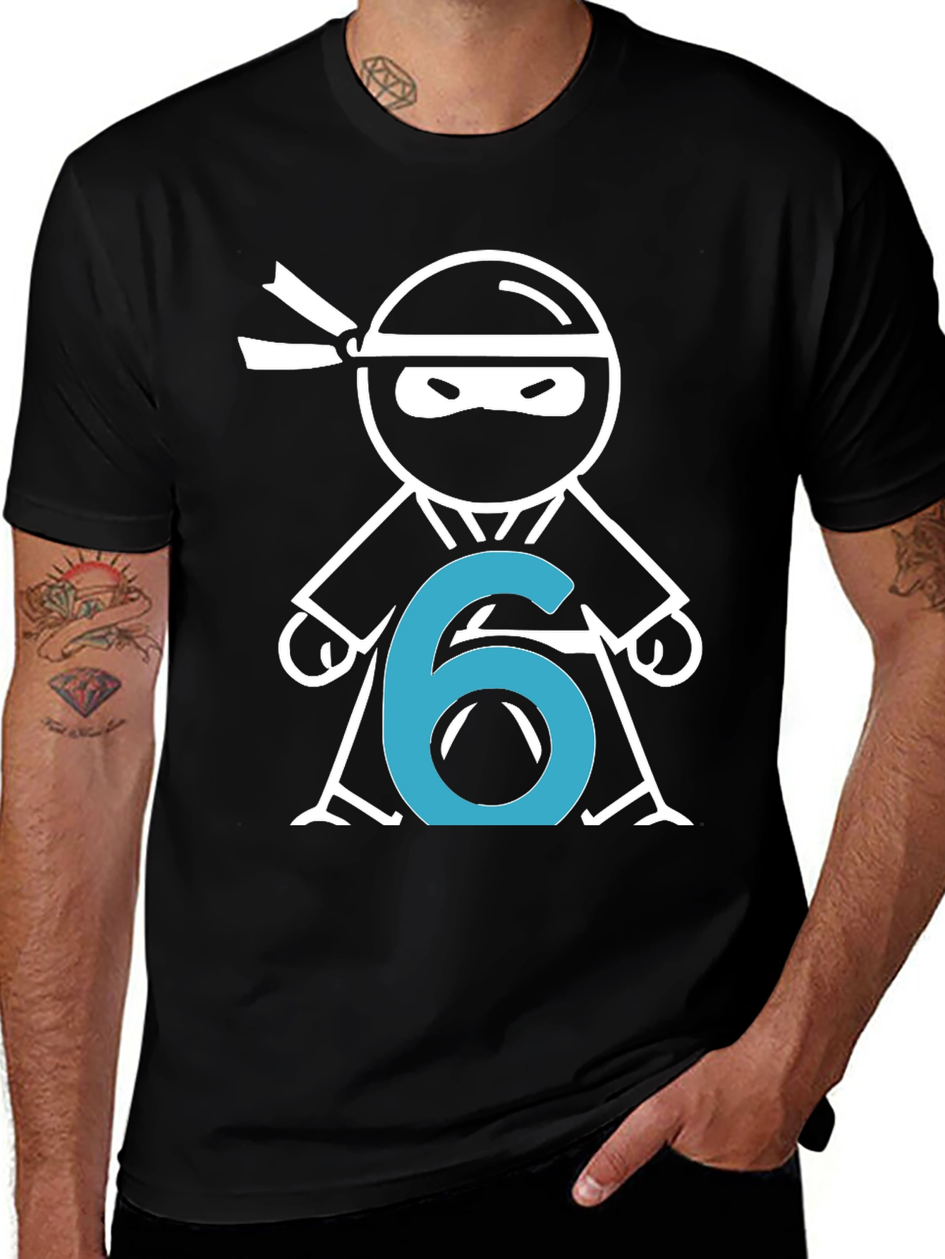Ninja Number 6 T-Shirt - Birthday Party Tee