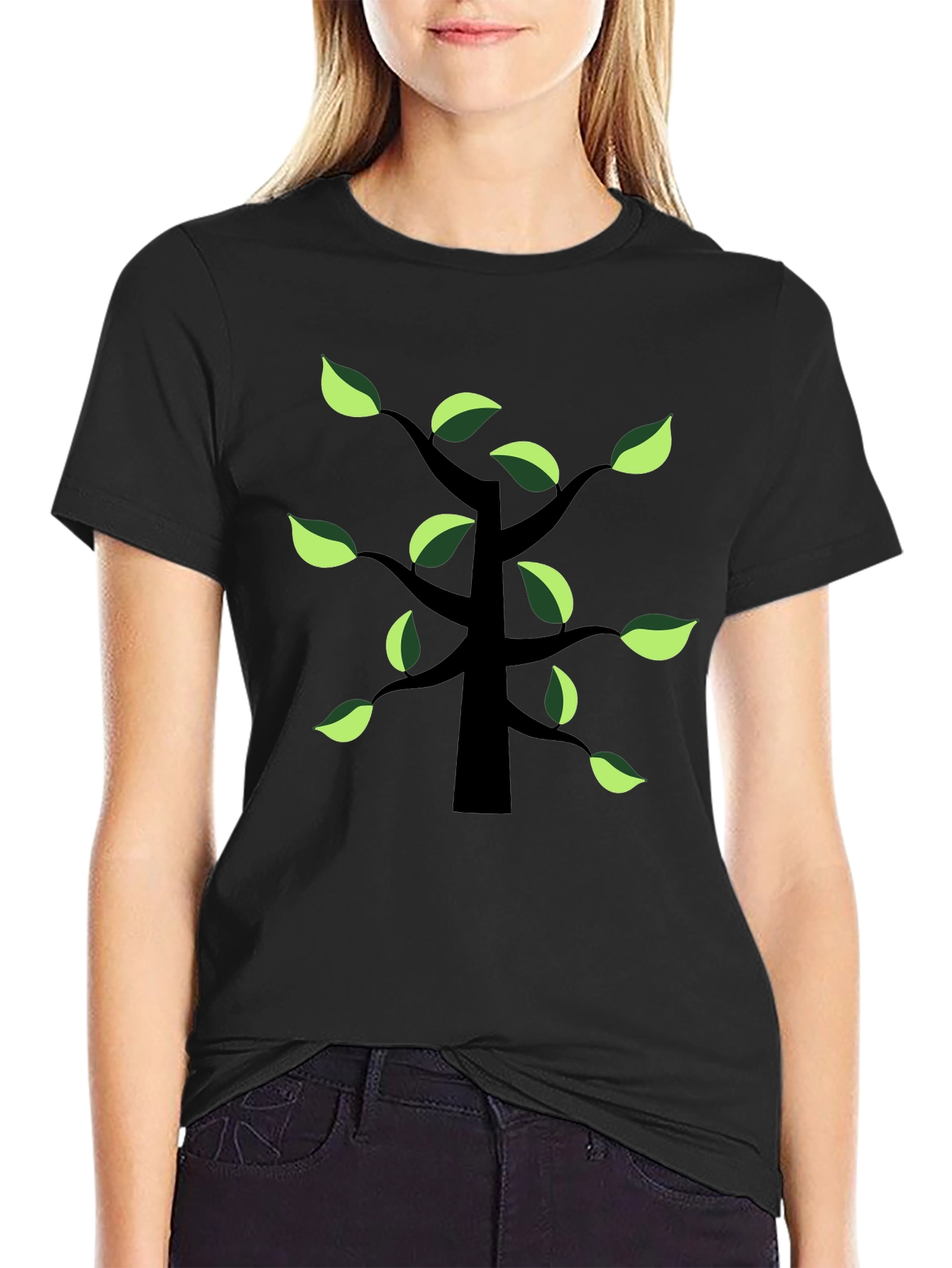 Nature Inspired Tree Graphic Tee - Black