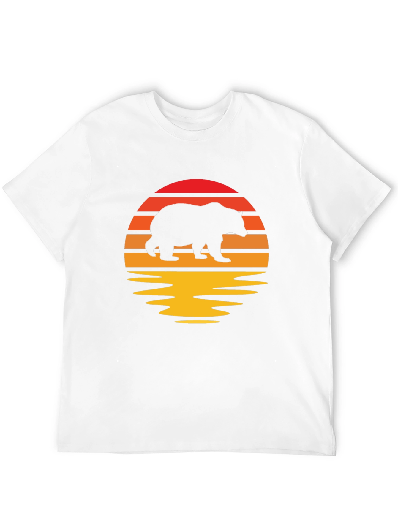 Bear Sunset Graphic T-Shirt - Black