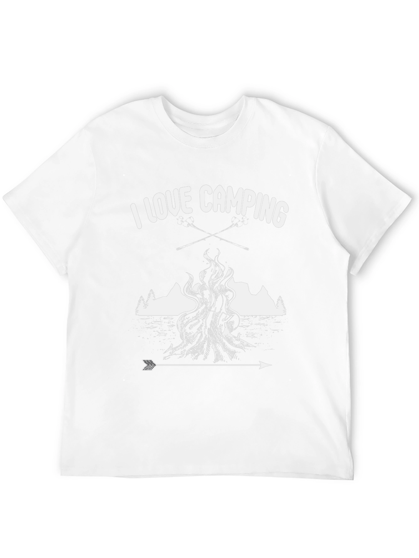 I Love Camping Graphic Tee - Black Cotton Shirt