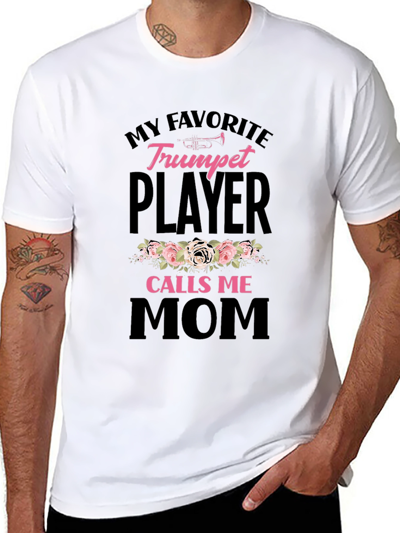 Trumpet Player Mom Graphic Tee