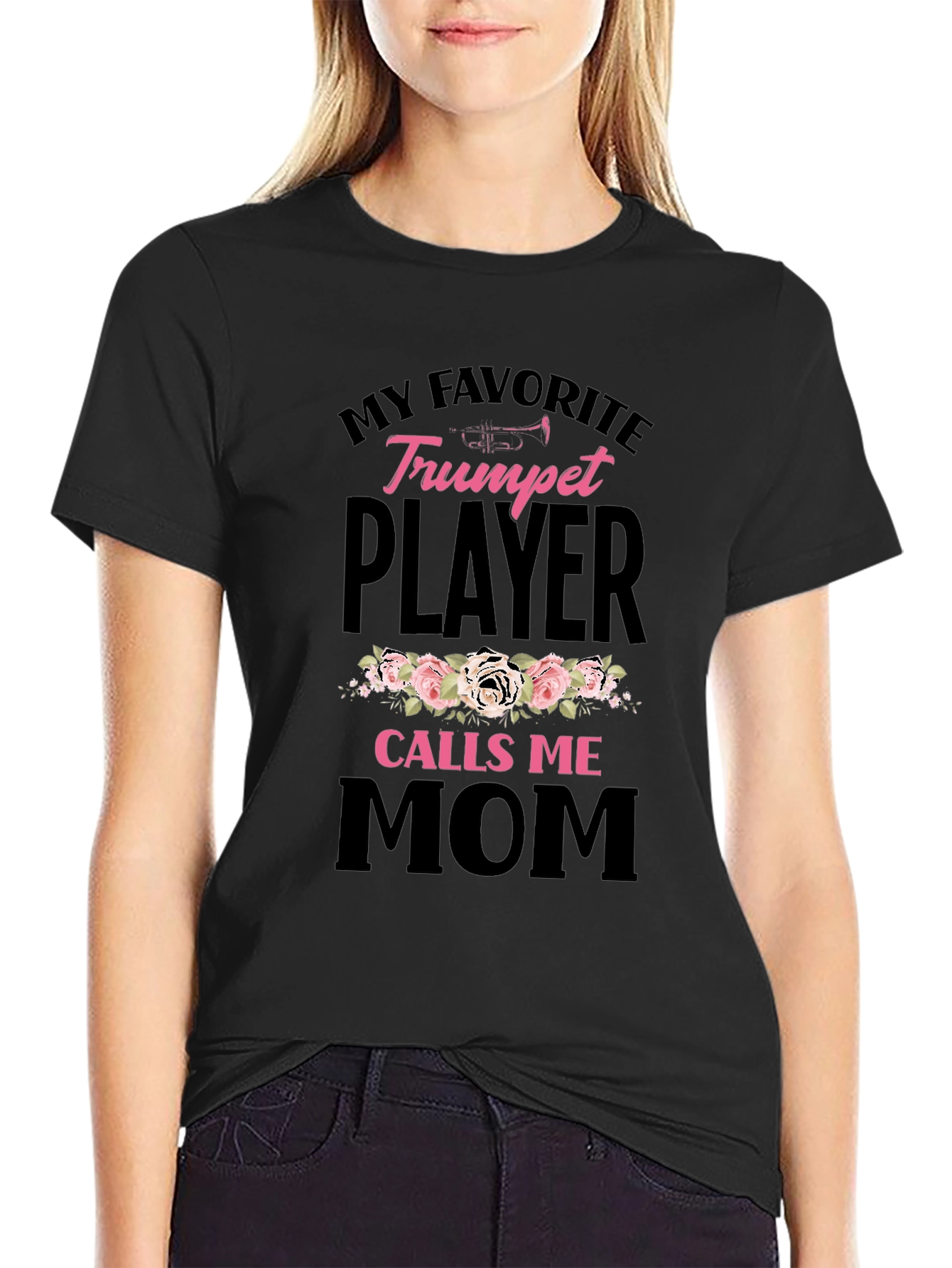 Trumpet Player Mom Graphic Tee