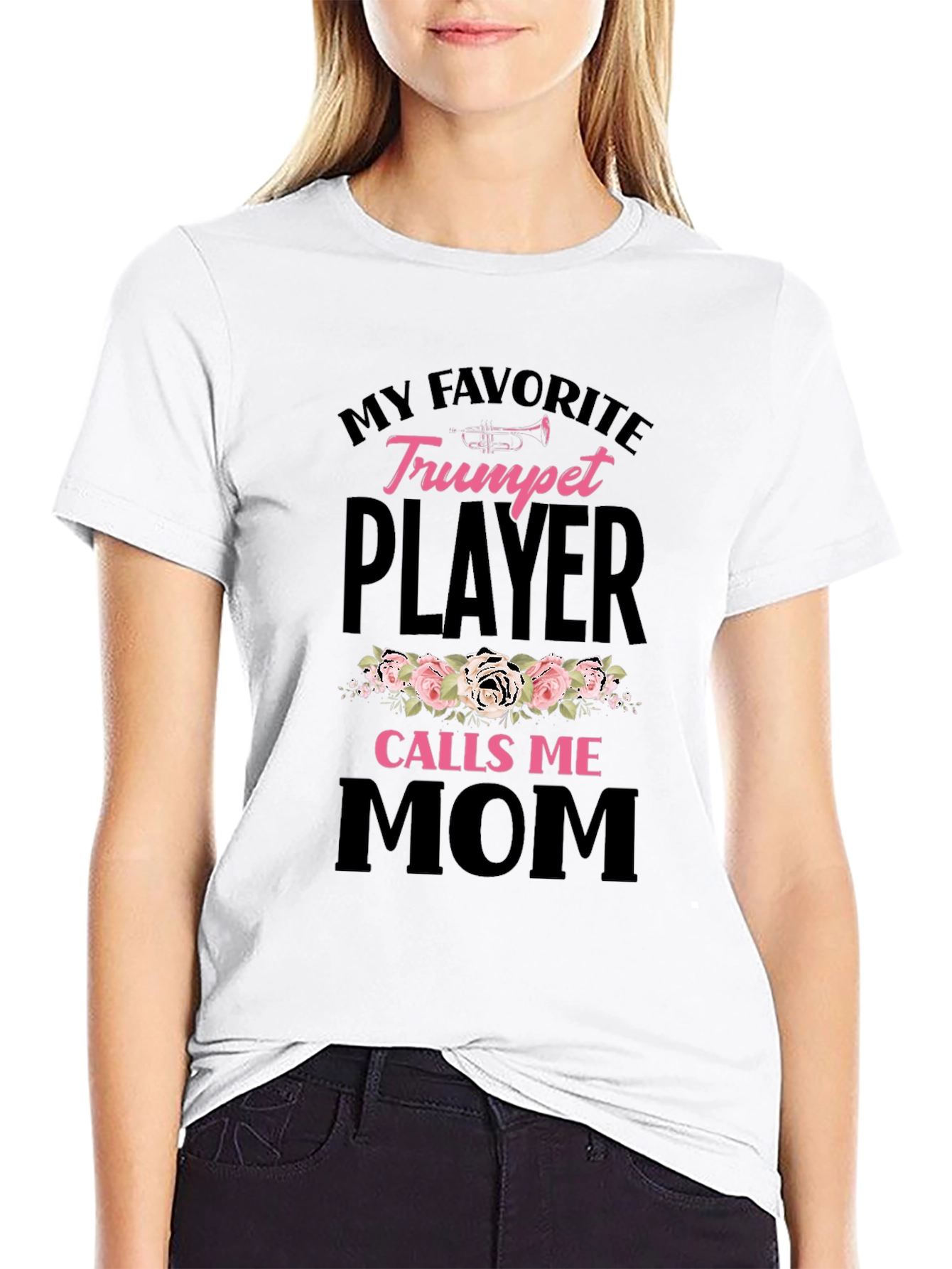 Trumpet Player Mom Graphic Tee
