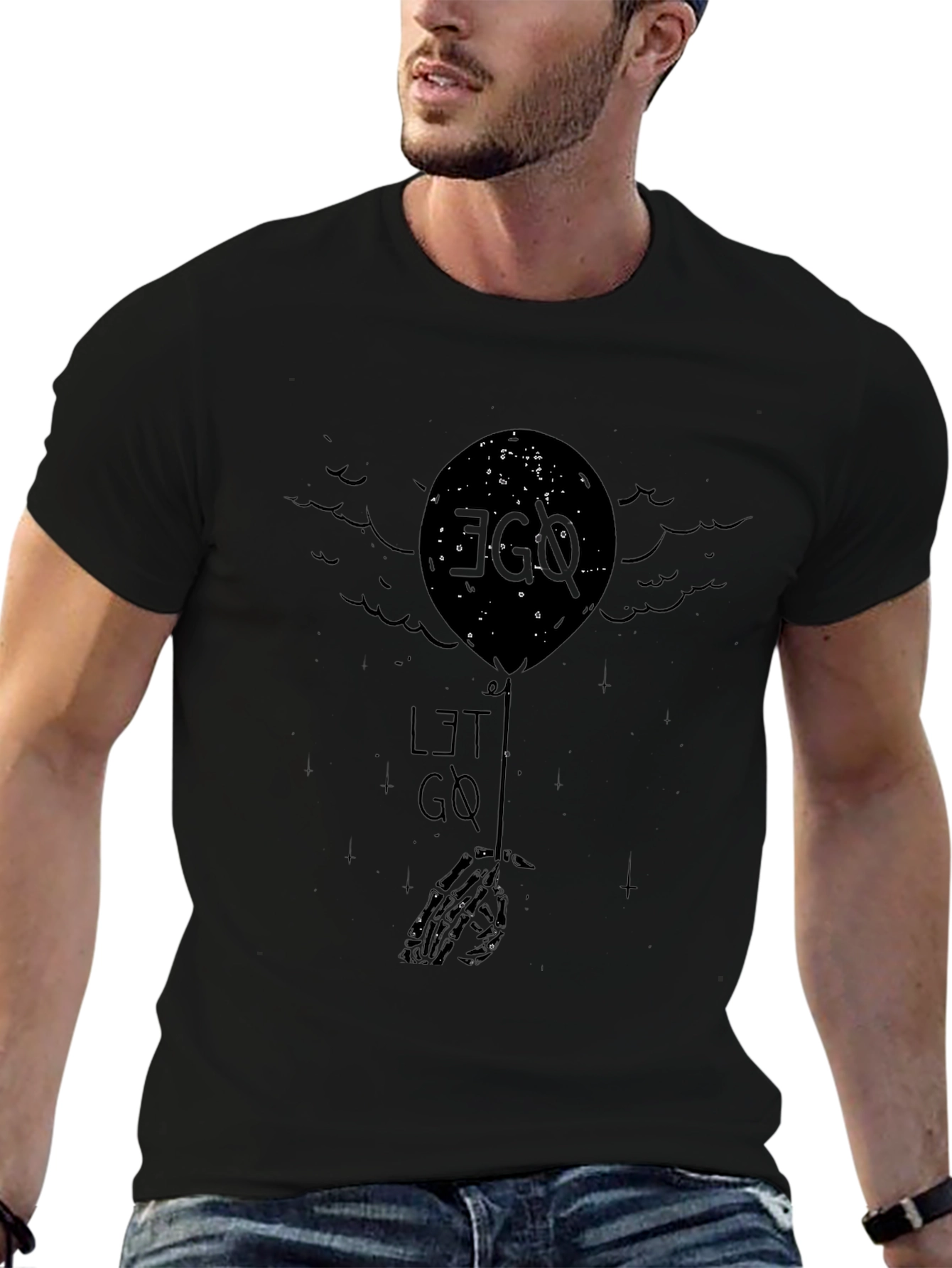 Let Go Graphic Tee - Black Cotton Blend T-Shirt