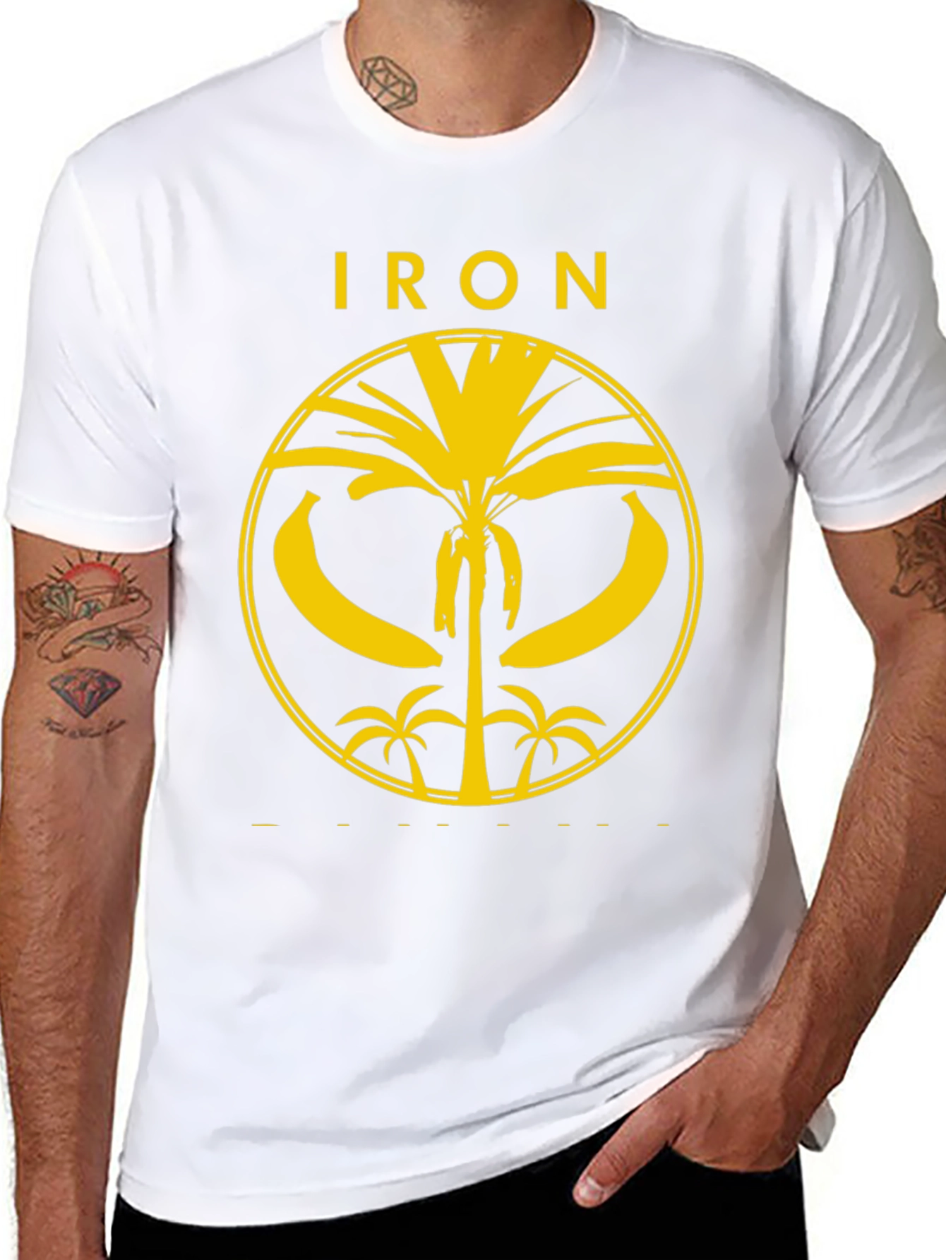 Iron Banana T-Shirt - Yellow Graphic Print