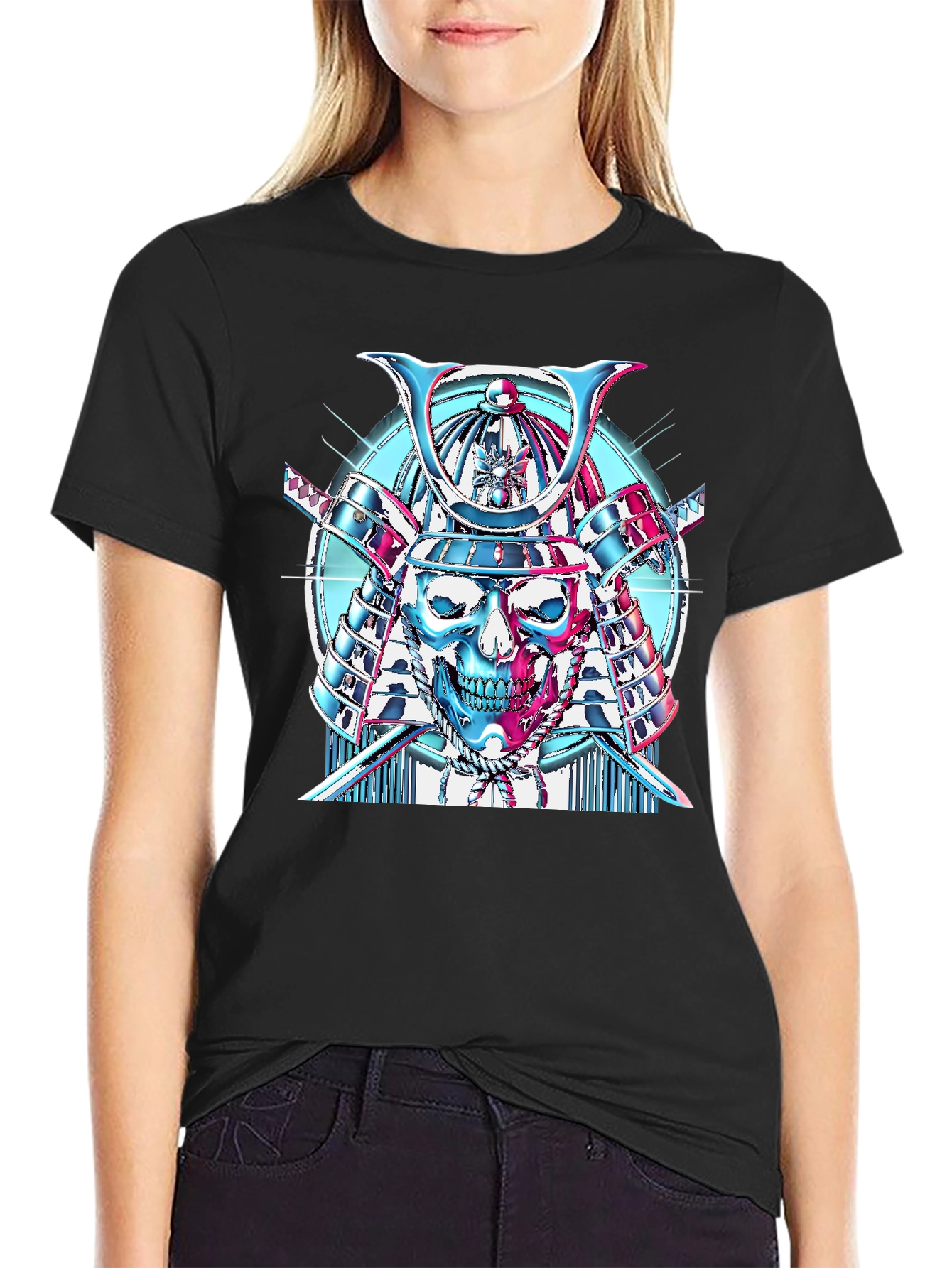 Samurai Skull Graphic T-Shirt