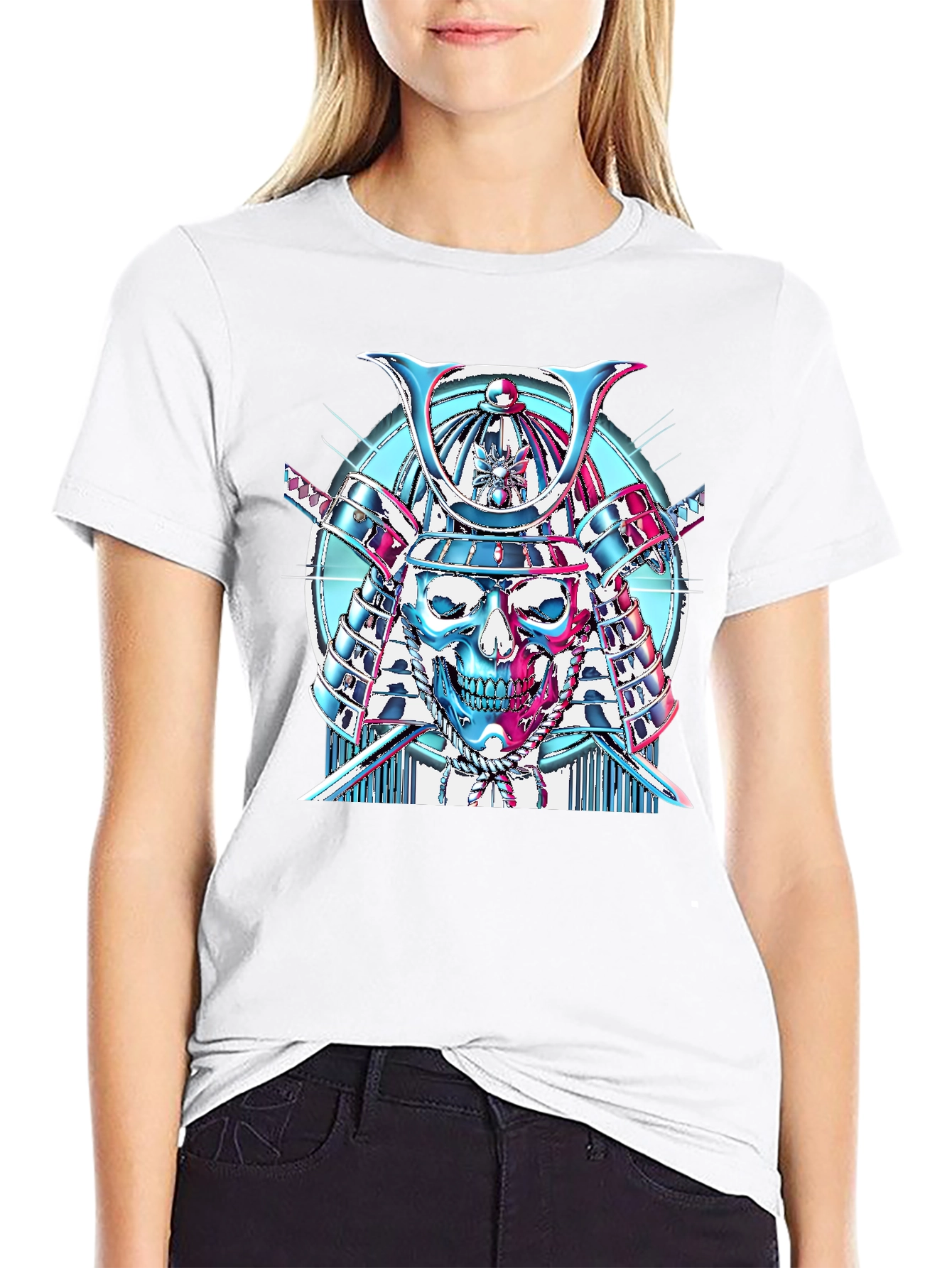 Samurai Skull Graphic T-Shirt