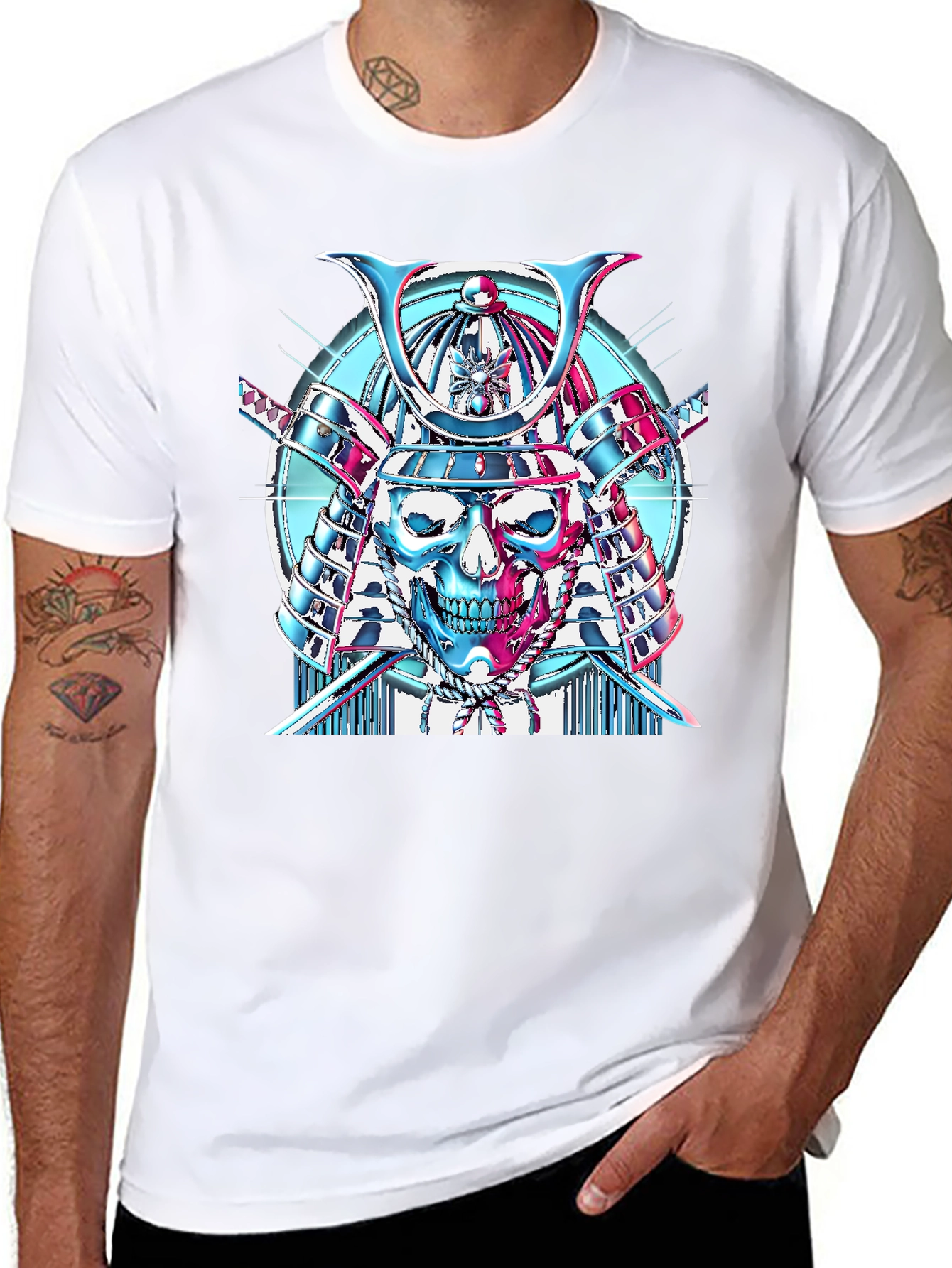 Samurai Skull Graphic T-Shirt