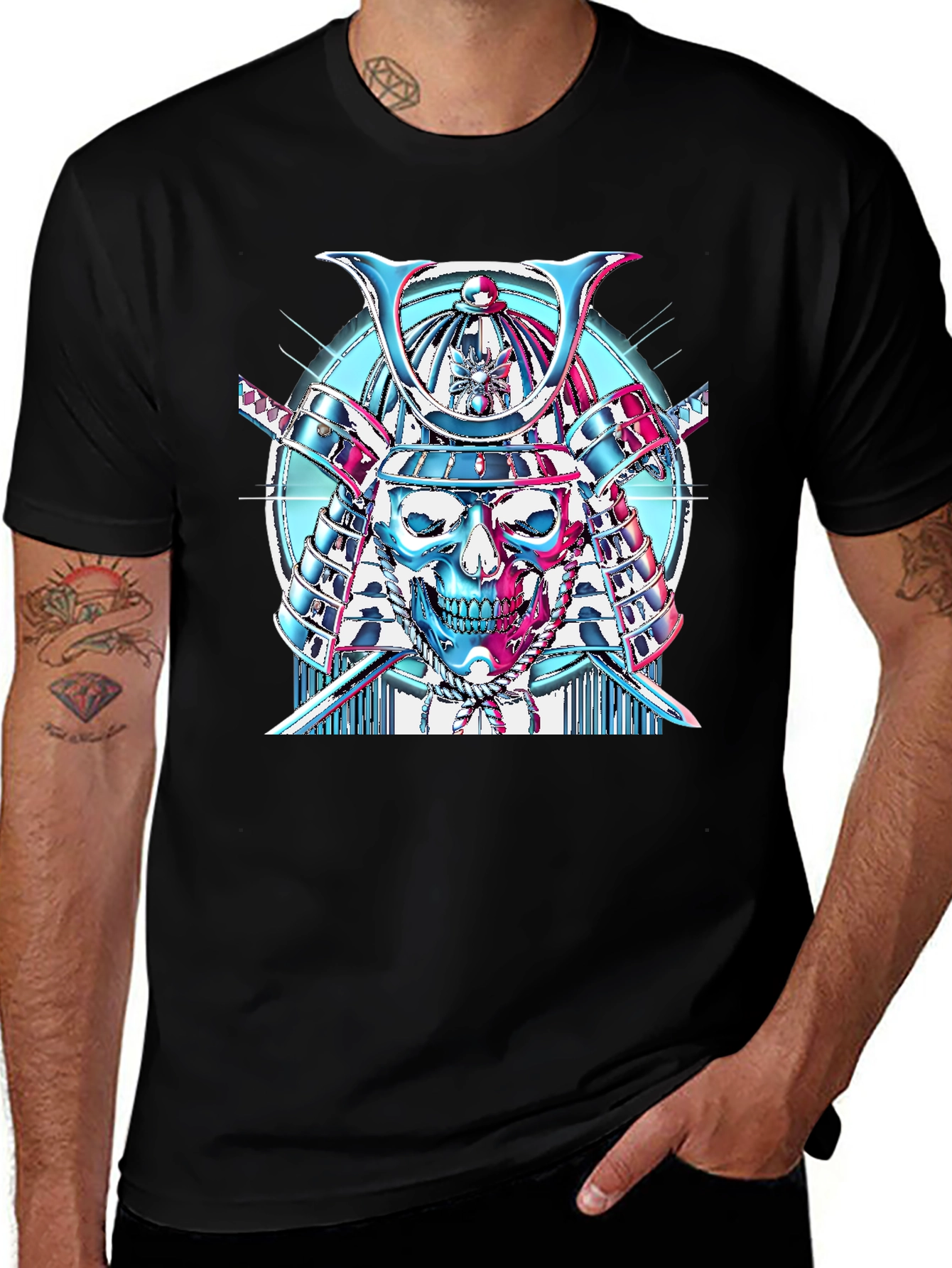 Samurai Skull Graphic T-Shirt