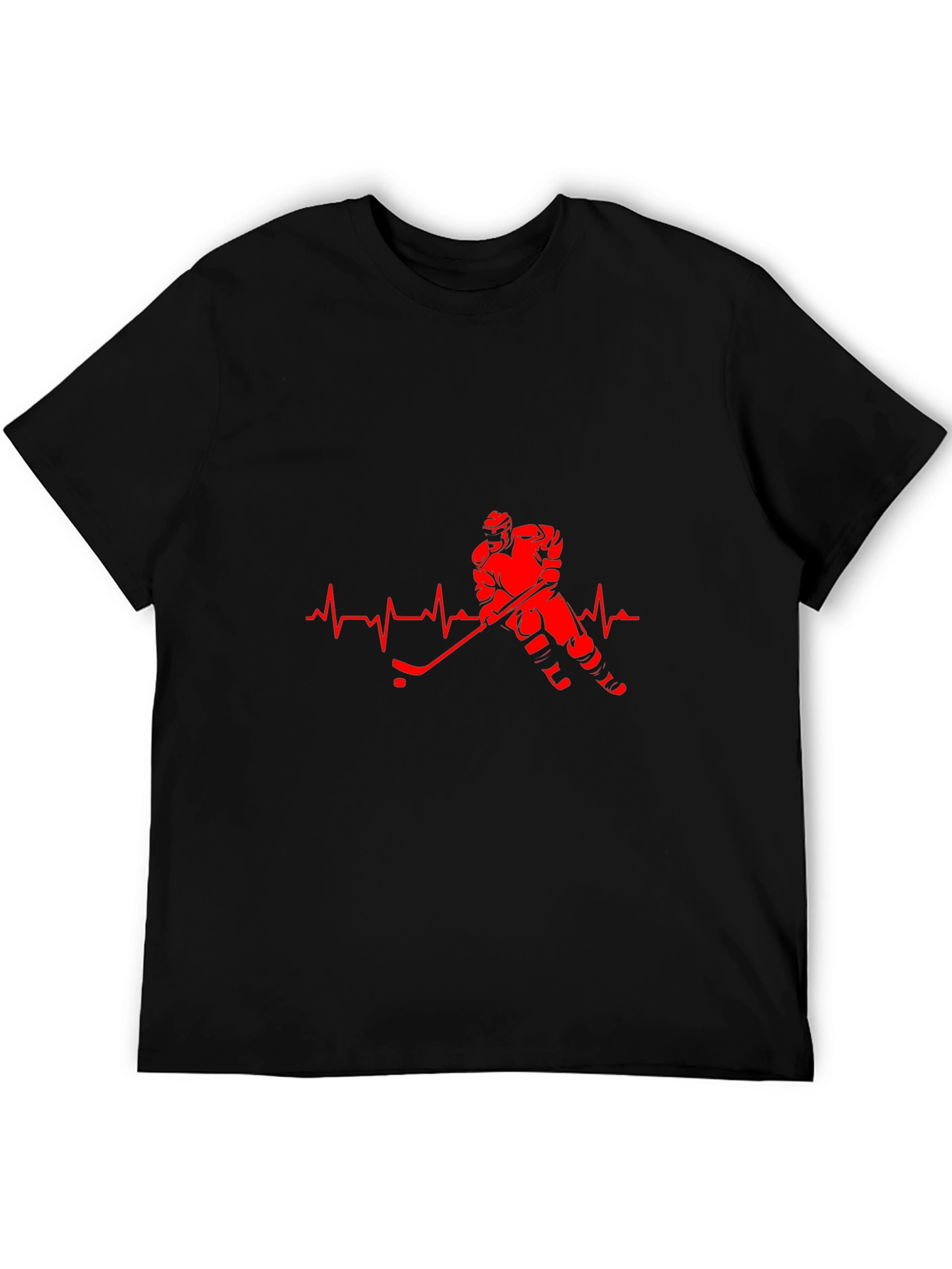 Hockey Heartbeat Black T-Shirt