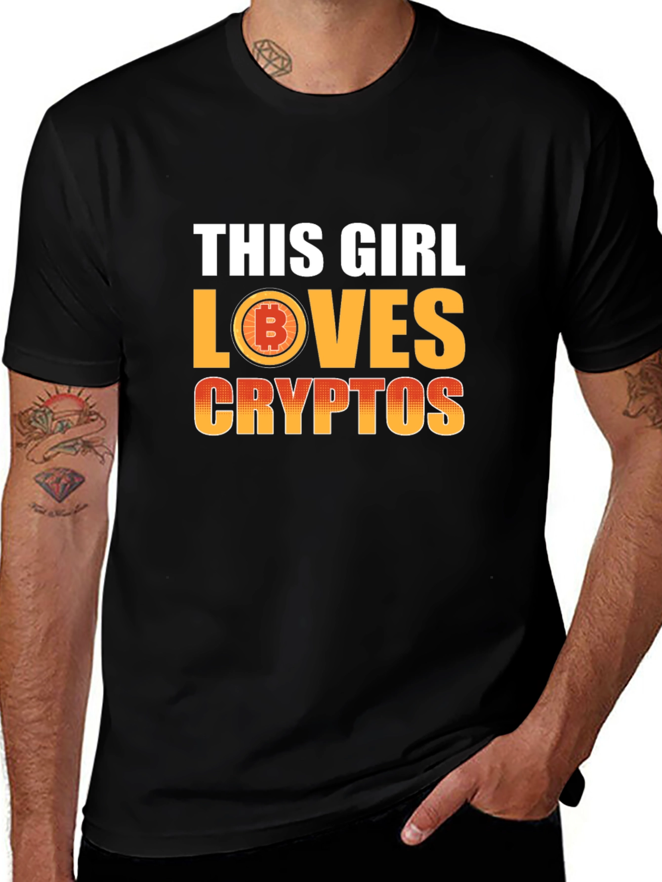 This Girl Loves Cryptos T-Shirt - Bitcoin Fan