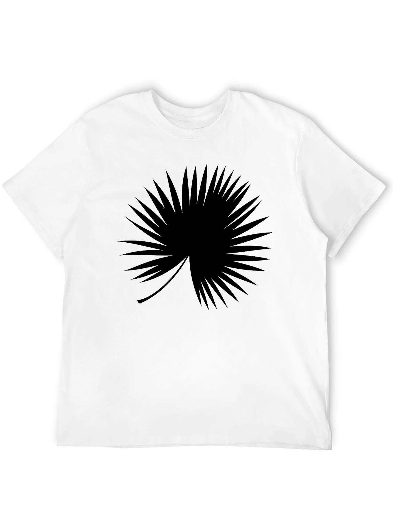 Tropical Palm Leaf Graphic T-Shirt - Black