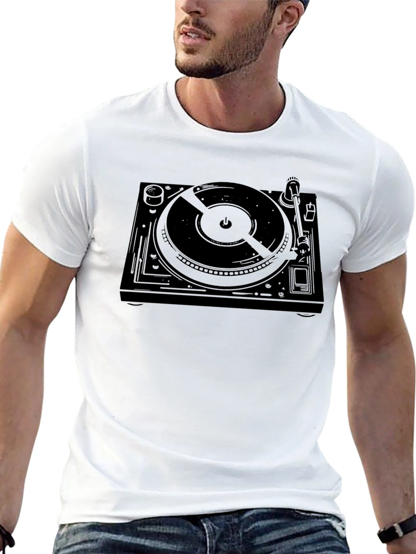 DJ Turntable Graphic T-Shirt - Black