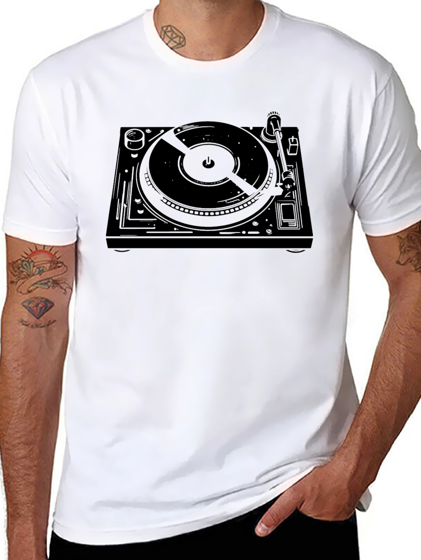 DJ Turntable Graphic T-Shirt - Black