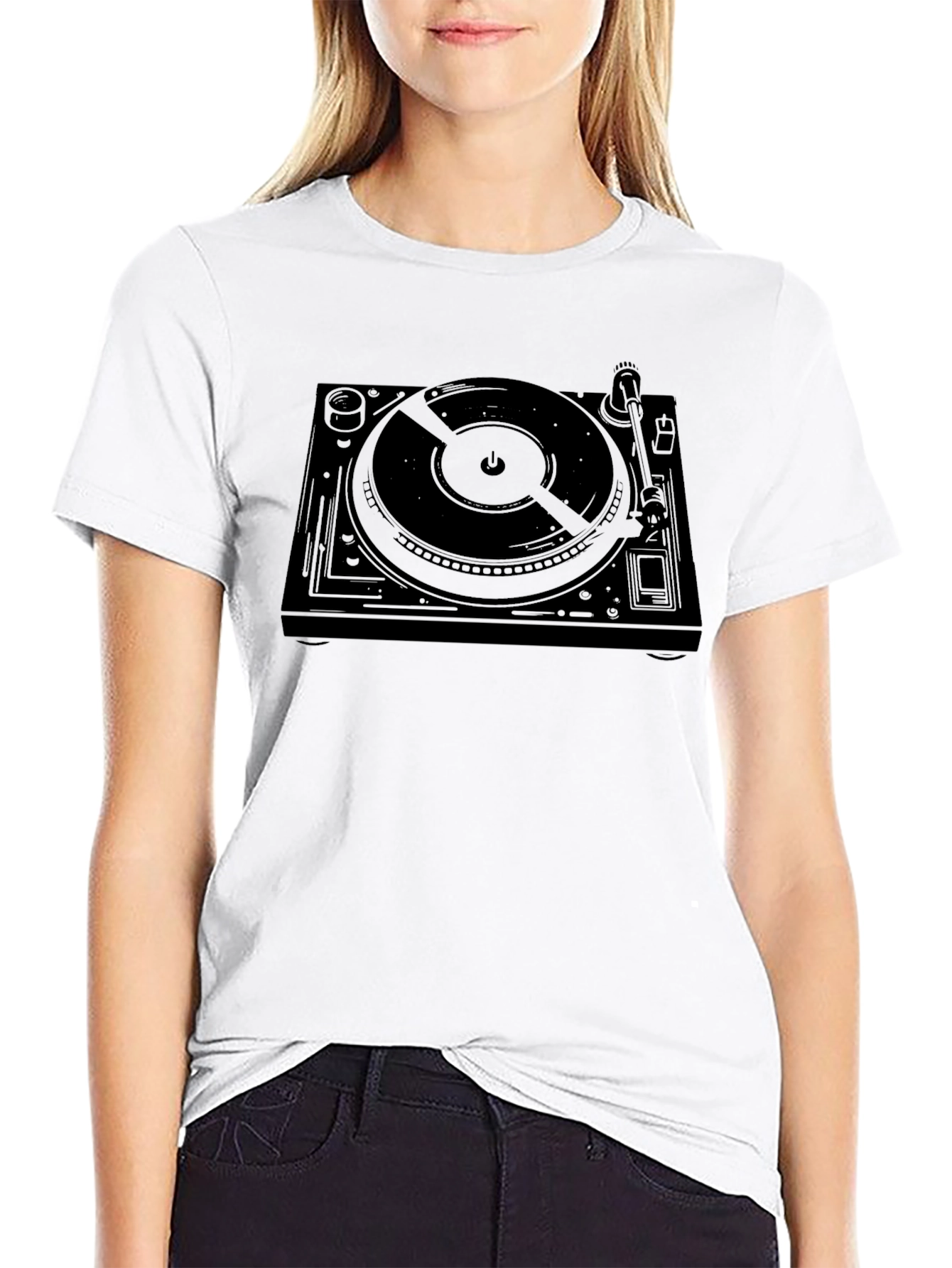 DJ Turntable Graphic T-Shirt - Black