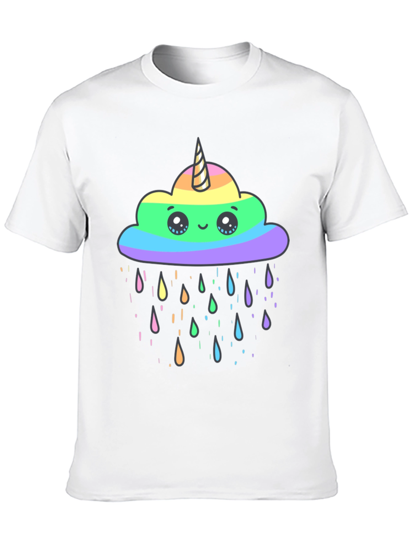Rainbow Unicorn Cloud Rain T-Shirt