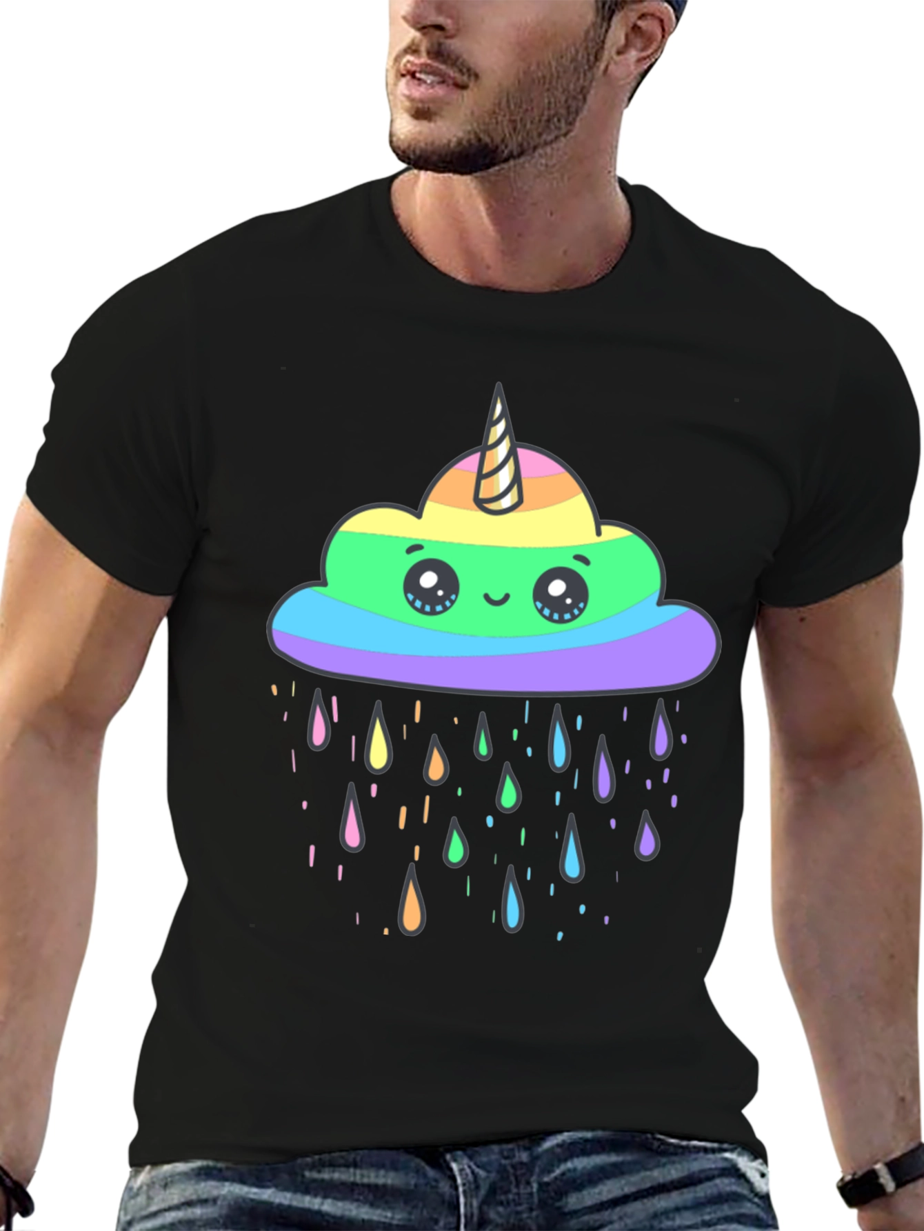 Rainbow Unicorn Cloud Rain T-Shirt