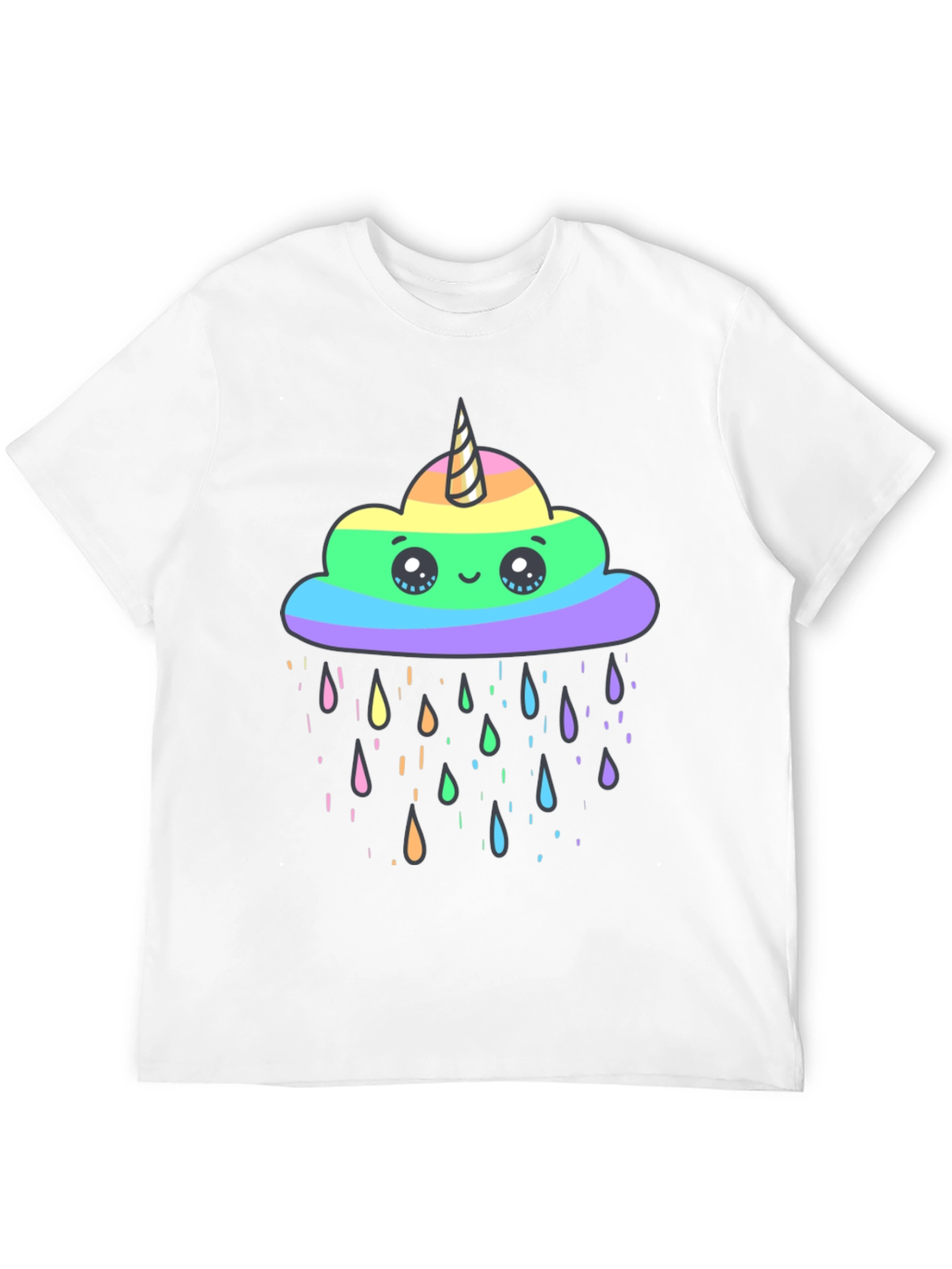 Rainbow Unicorn Cloud Rain T-Shirt
