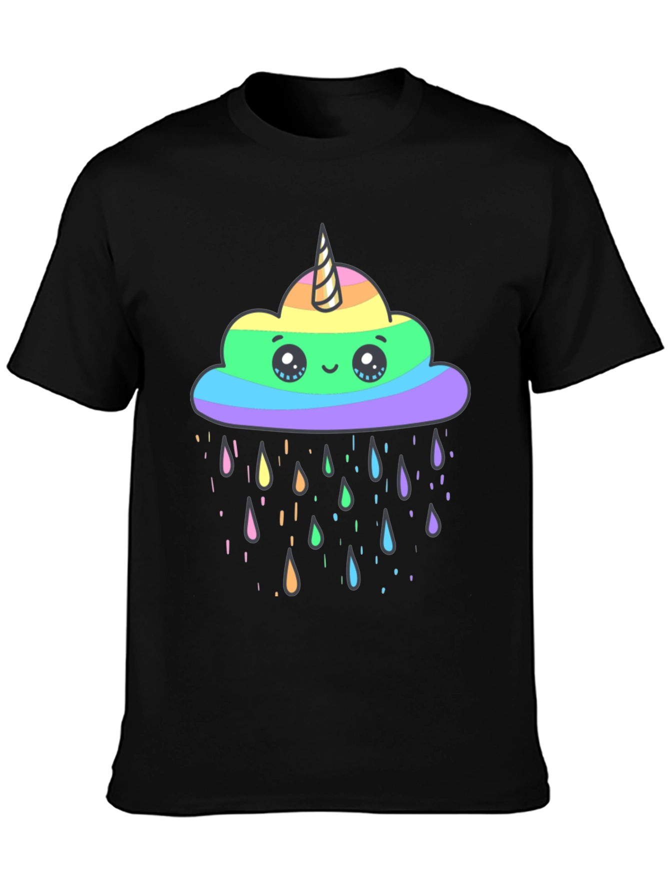 Rainbow Unicorn Cloud Rain T-Shirt