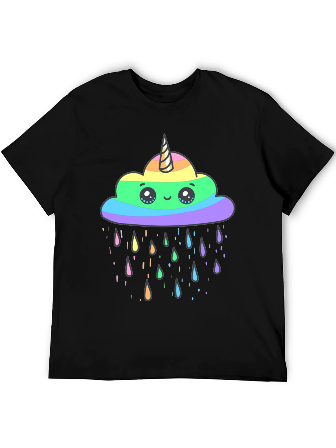 Rainbow Unicorn Cloud Rain T-Shirt