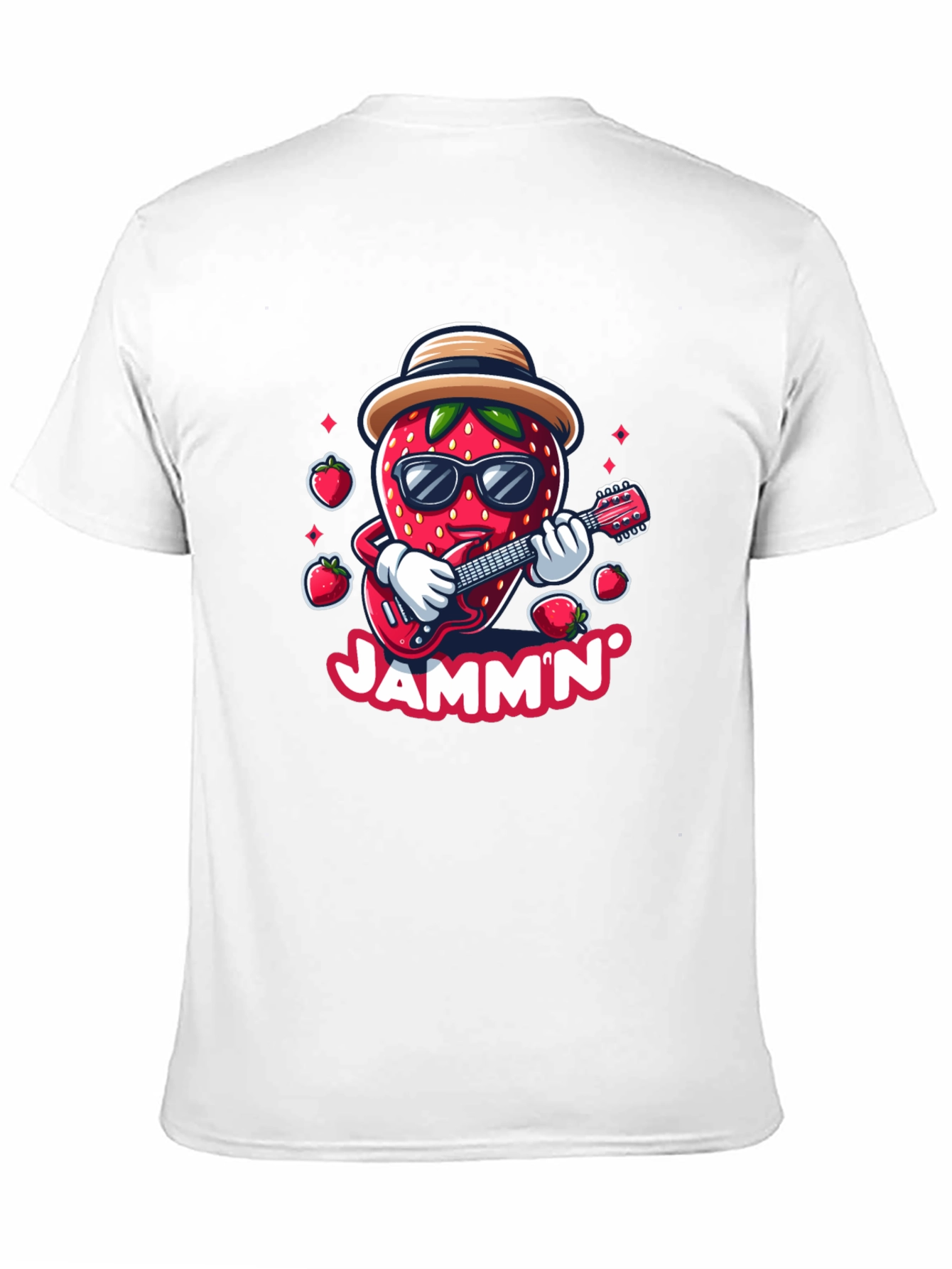 Jammin Strawberry Guitar Player Graphic Tee