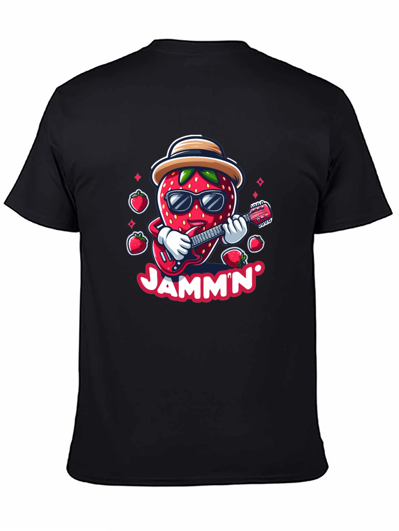 Jammin Strawberry Guitar Player Graphic Tee