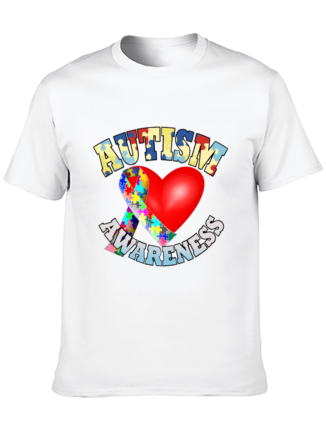 Autism Awareness T-Shirt - Puzzle Heart Design