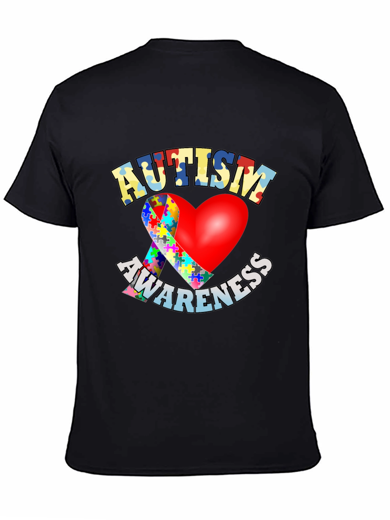 Autism Awareness T-Shirt - Puzzle Heart Design