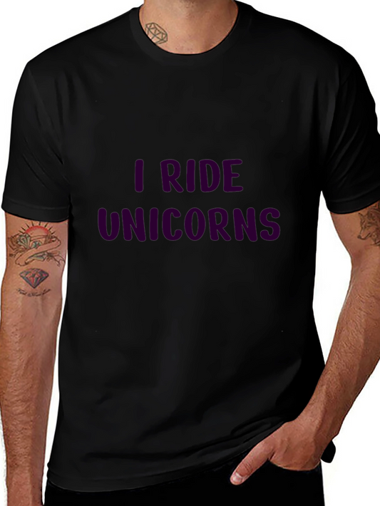 I Ride Unicorns Graphic Tee - Black Unisex T-Shirt