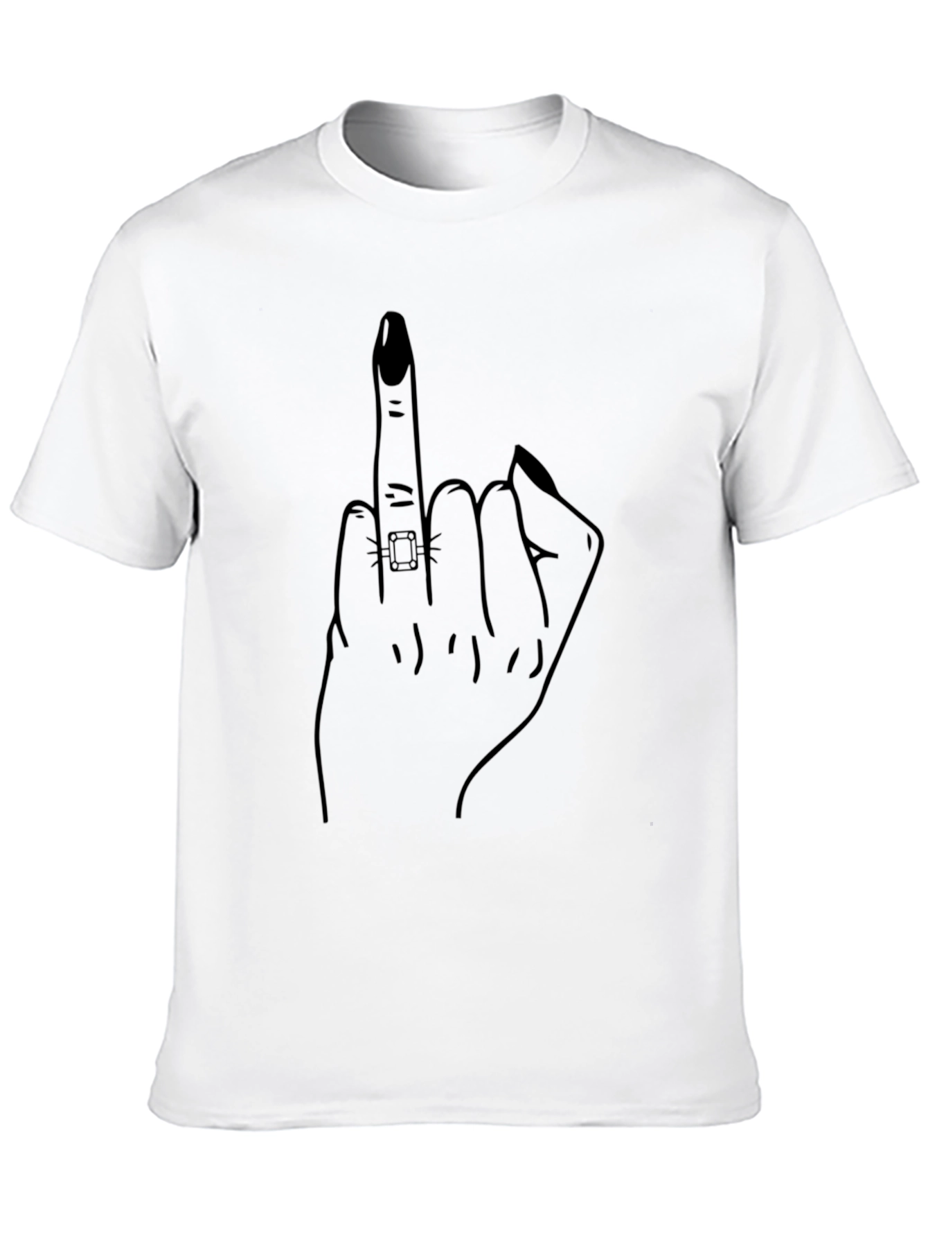Middle Finger Gesture Graphic T-Shirt - Edgy Style