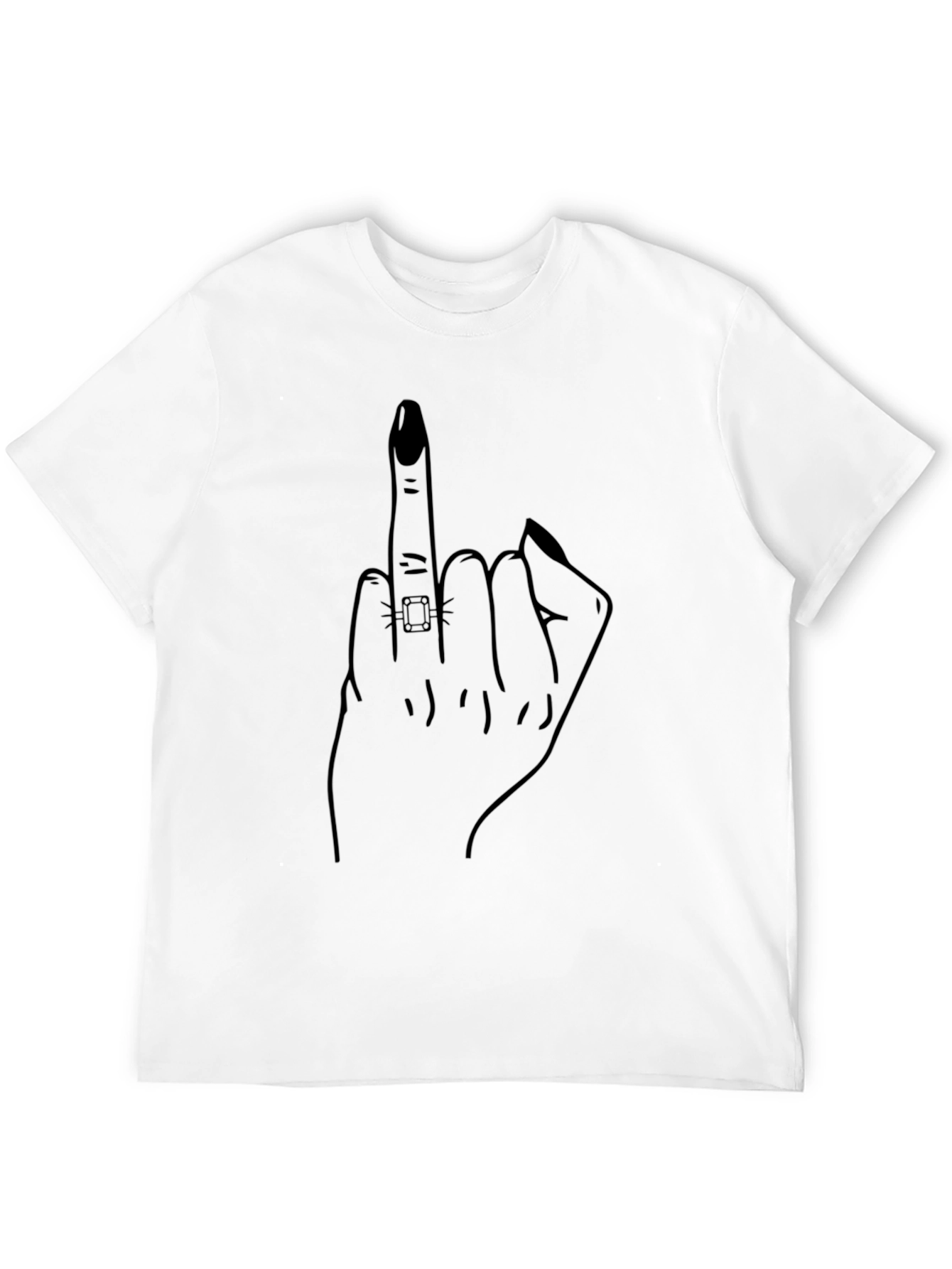 Middle Finger Gesture Graphic T-Shirt - Edgy Style
