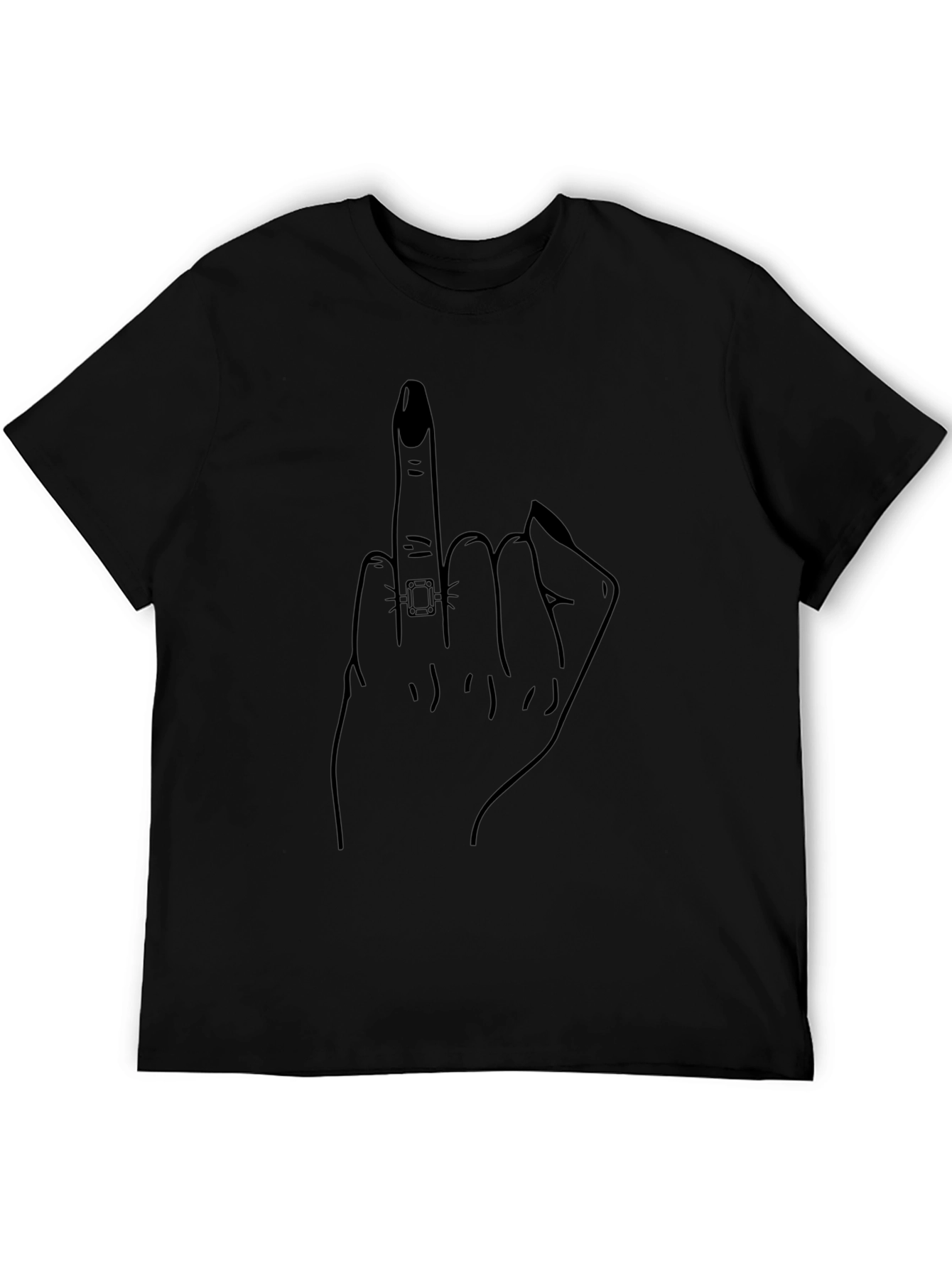 Middle Finger Gesture Graphic T-Shirt - Edgy Style
